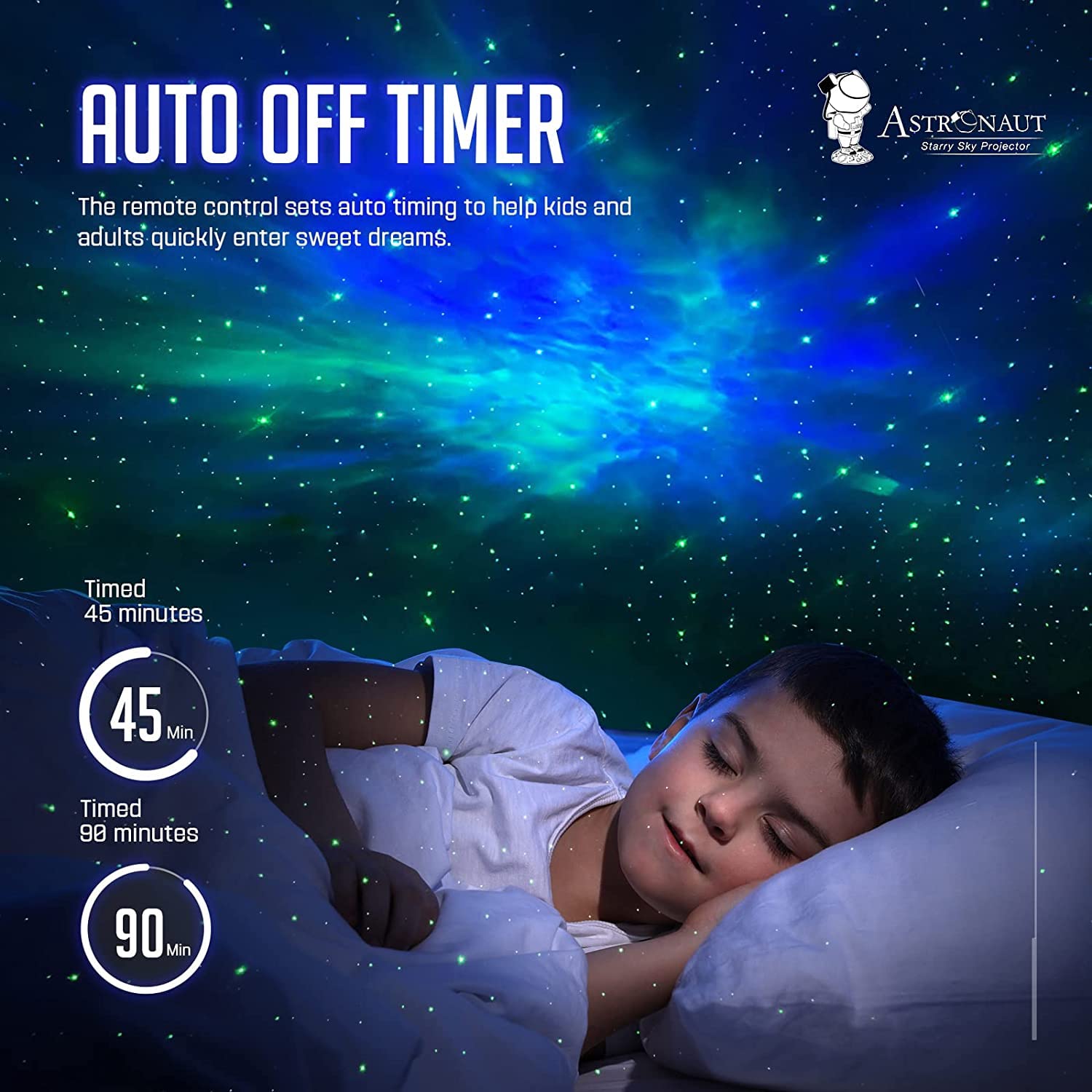 Mooyran Star Projector Galaxy Night Light - Led Astronaut Lamp For Kids Room Decor, Timer & Remote