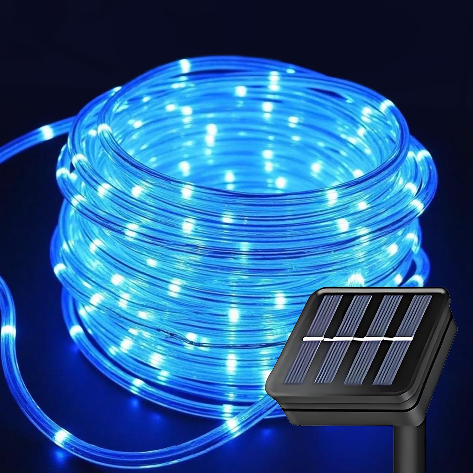Kushopfast Solar Rope Lights, 66 Feet 200 Led Solar String Lights Outdoor Waterproof 8 Modes Fairy Tube Light Garden Christmas L