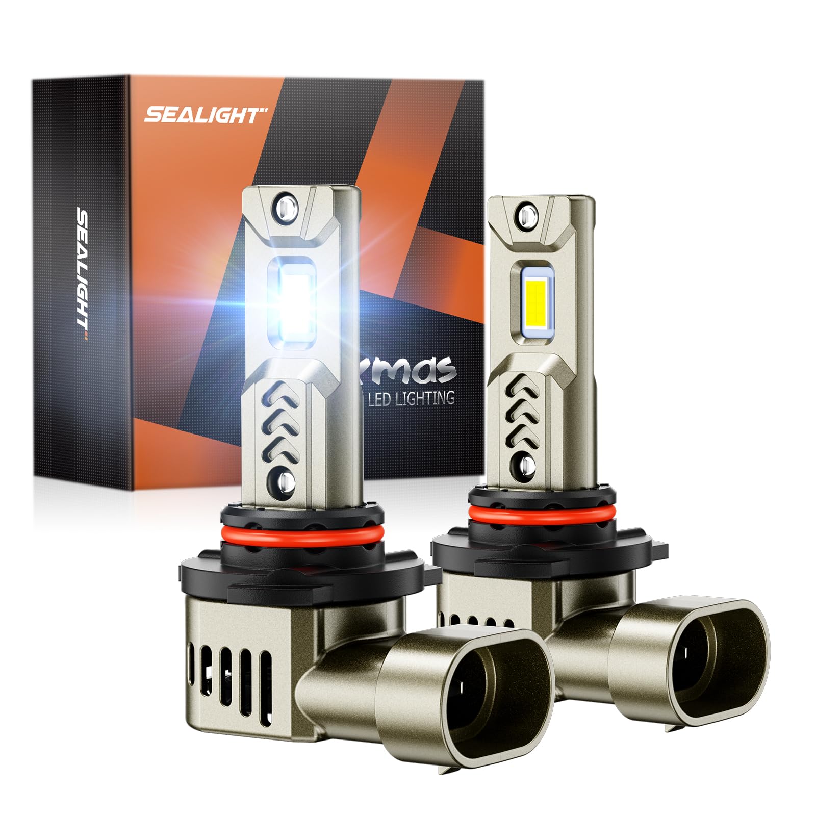 SEALIGHT 9005/HB3 Bulbs, 45,000LM Brightness, 6500K Cool White, Long Life 70,000Hrs, Plug and Play, Pack
