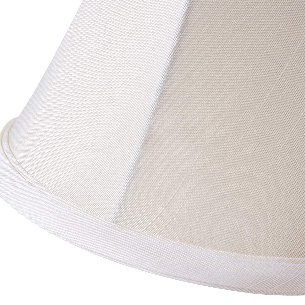Wellmet Chandelier Shades, Clip-On Fitter For Candelabra Bulbs, 3X6X5, Cream White Fabric, 6 Pcs Set, Model Lp-Line-Cream White