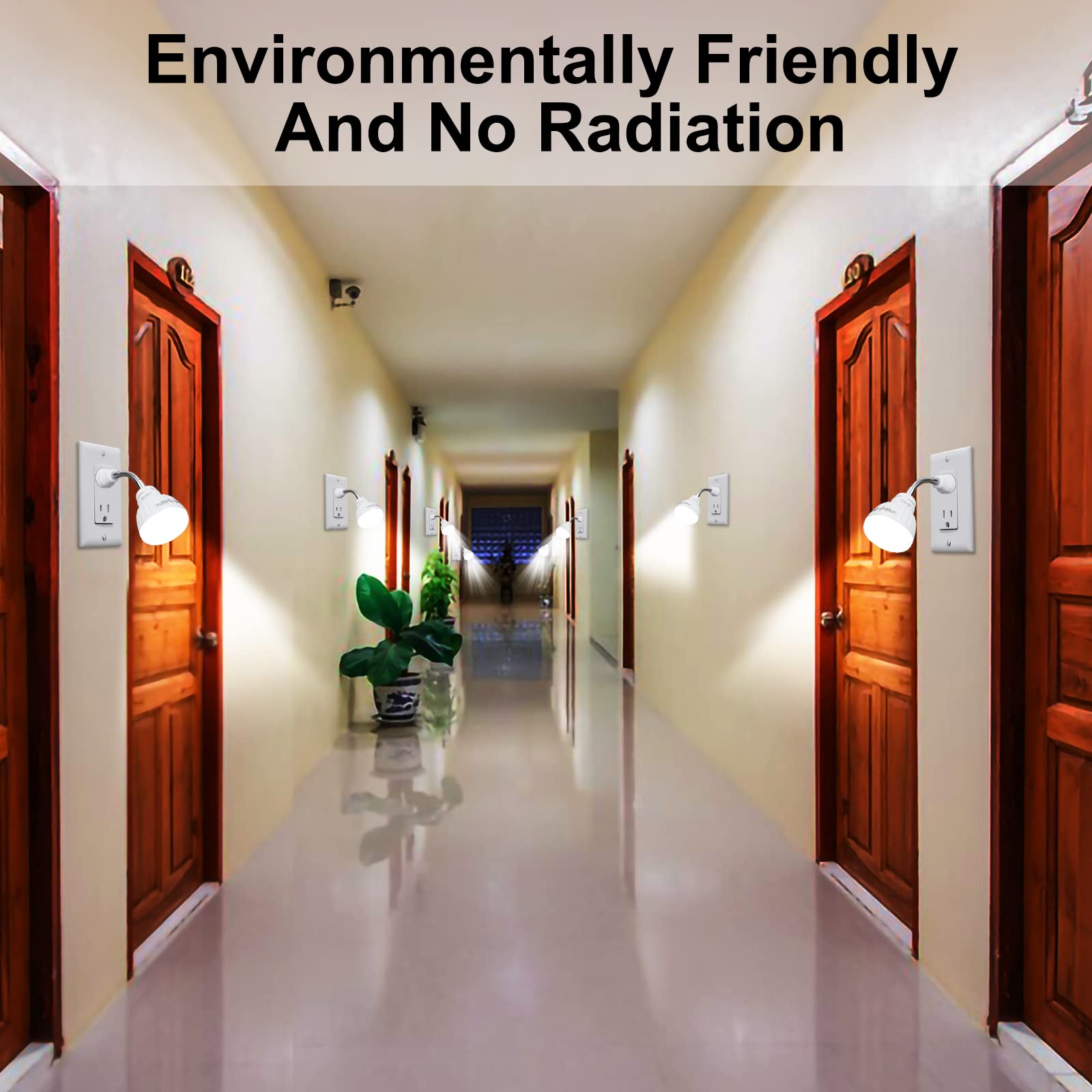 2Pcs Plug In Motion Sensor Night Light Indoor, Pir Infrared Motion-Activated Led Night Light For Ac Outlet,Dusk To Dawn Sensor Smartlight,360° Directional Rotating For Garage Stairway, 5W White