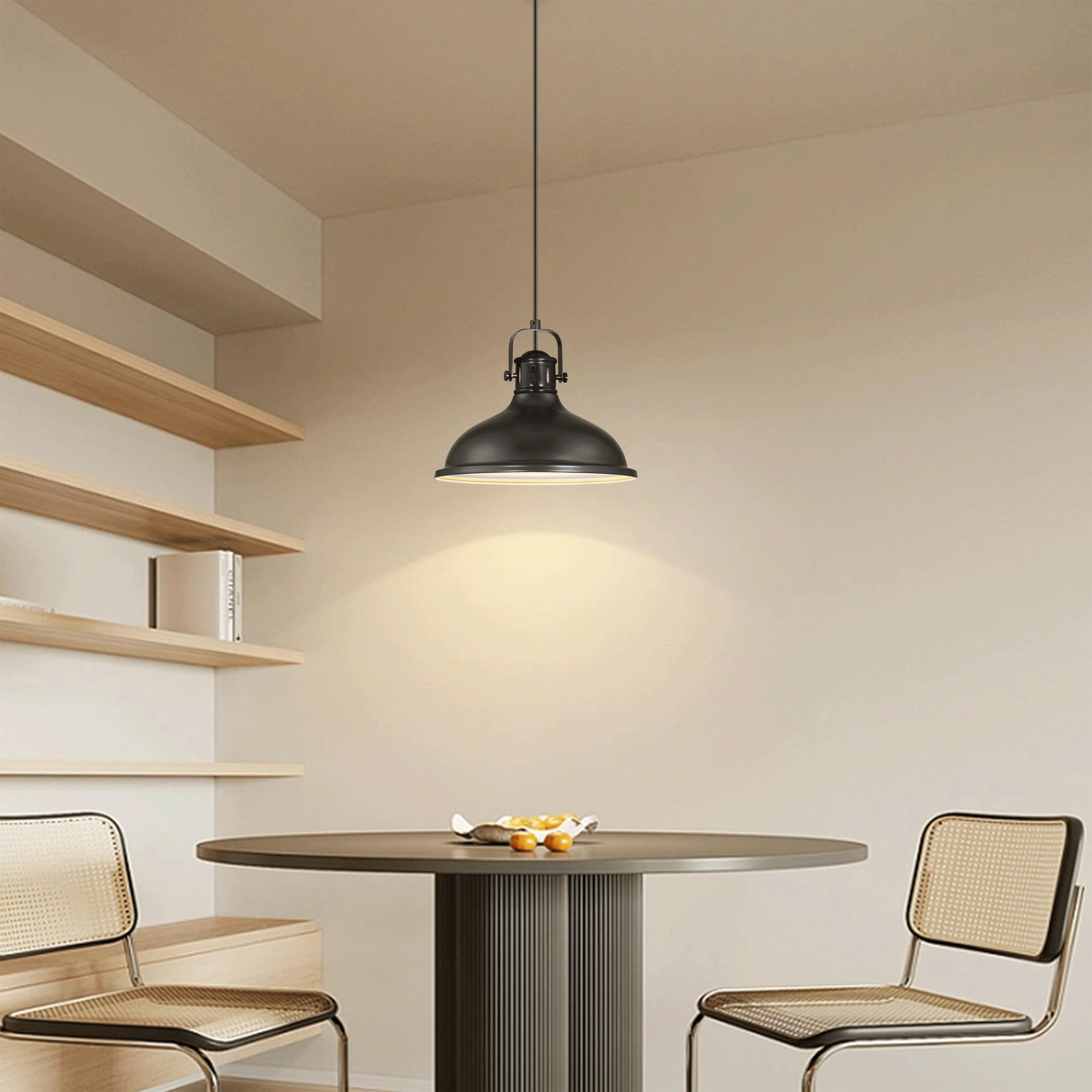 Doraimi Lighting 3 Pack 1 Light Pendant Light Industrial Vintage Fixtures Metal Chandelier Lights Painting Black Finish,Ceiling