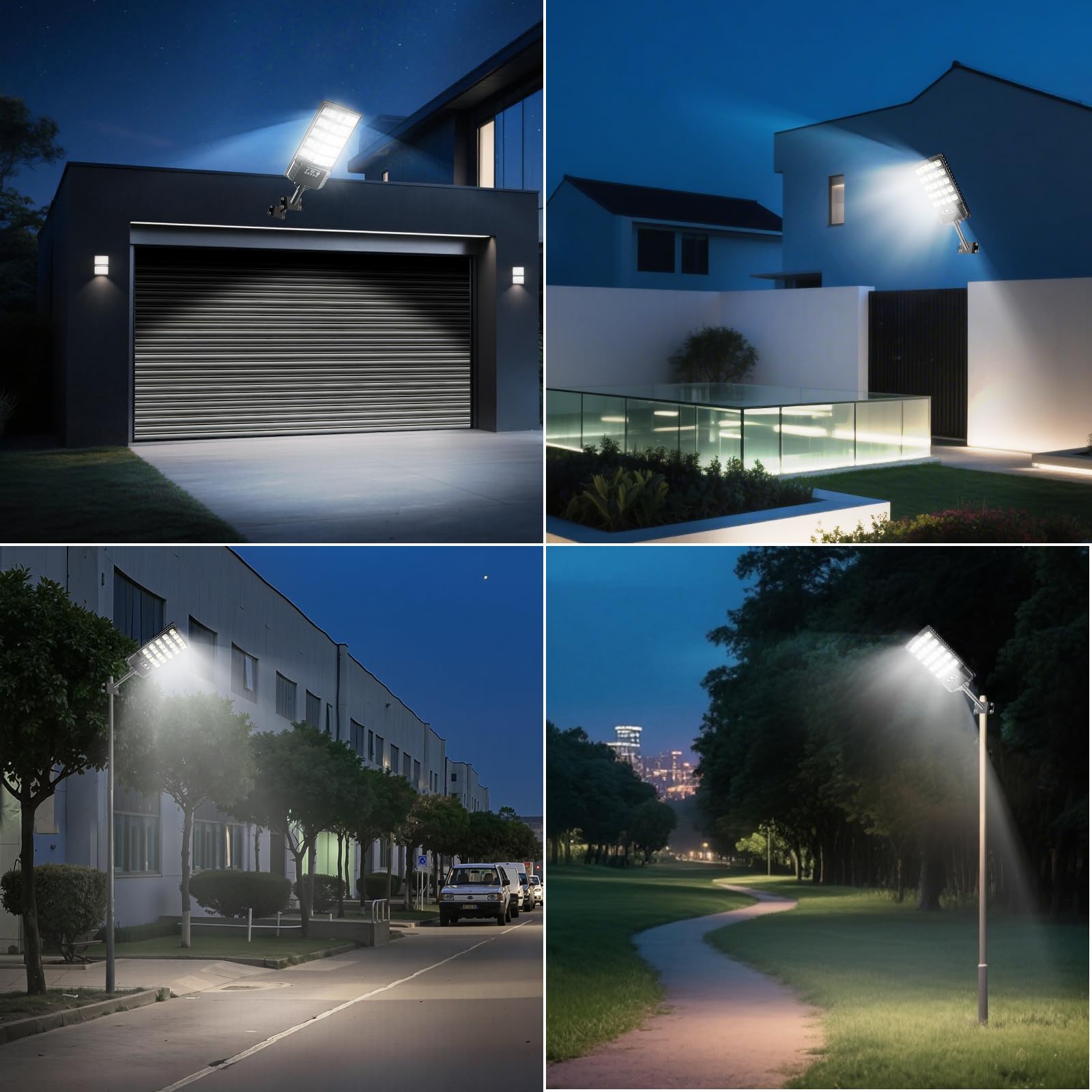 Solar Street Lights Outdoor Waterproof  30000Lm 6500K Motion Sensor Led Flood Lights  Dusk To Dawn Solar Lights With Remote  Solar-Powered Parking Lot Light  Commercial Area Lighting For Outside 2Pack