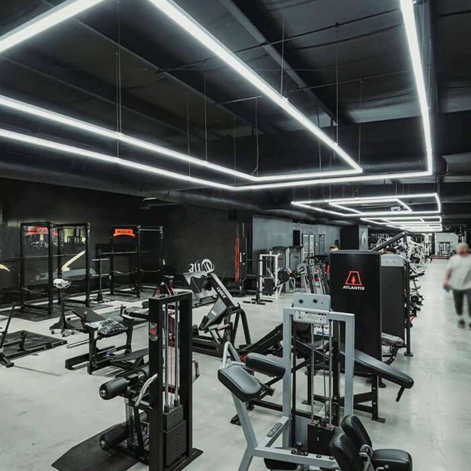 LZHOME LED Garage Light Fixture - 39000LM High Brightness, 44.8" Polycarbonate Rectangle Ceiling Light for Garage, Shop, Workshop