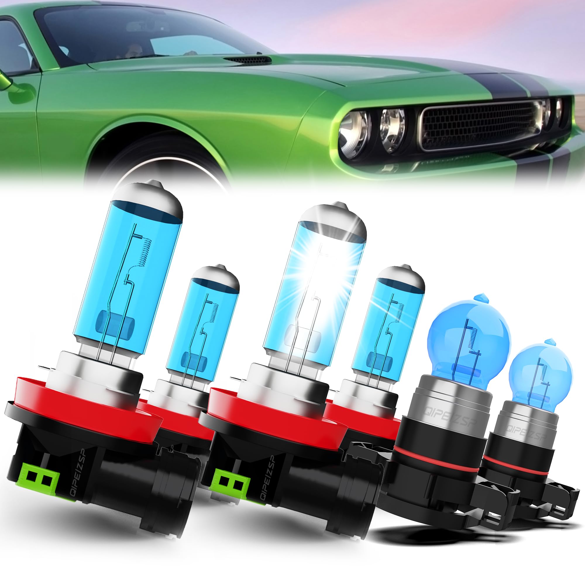 QIPEIZSP compatible with Dodge Grand Caravan 2011-2020 Lights Headlight Bulbs, 300% Brightness H11/H9/H8 + H11 Light Bulbs High