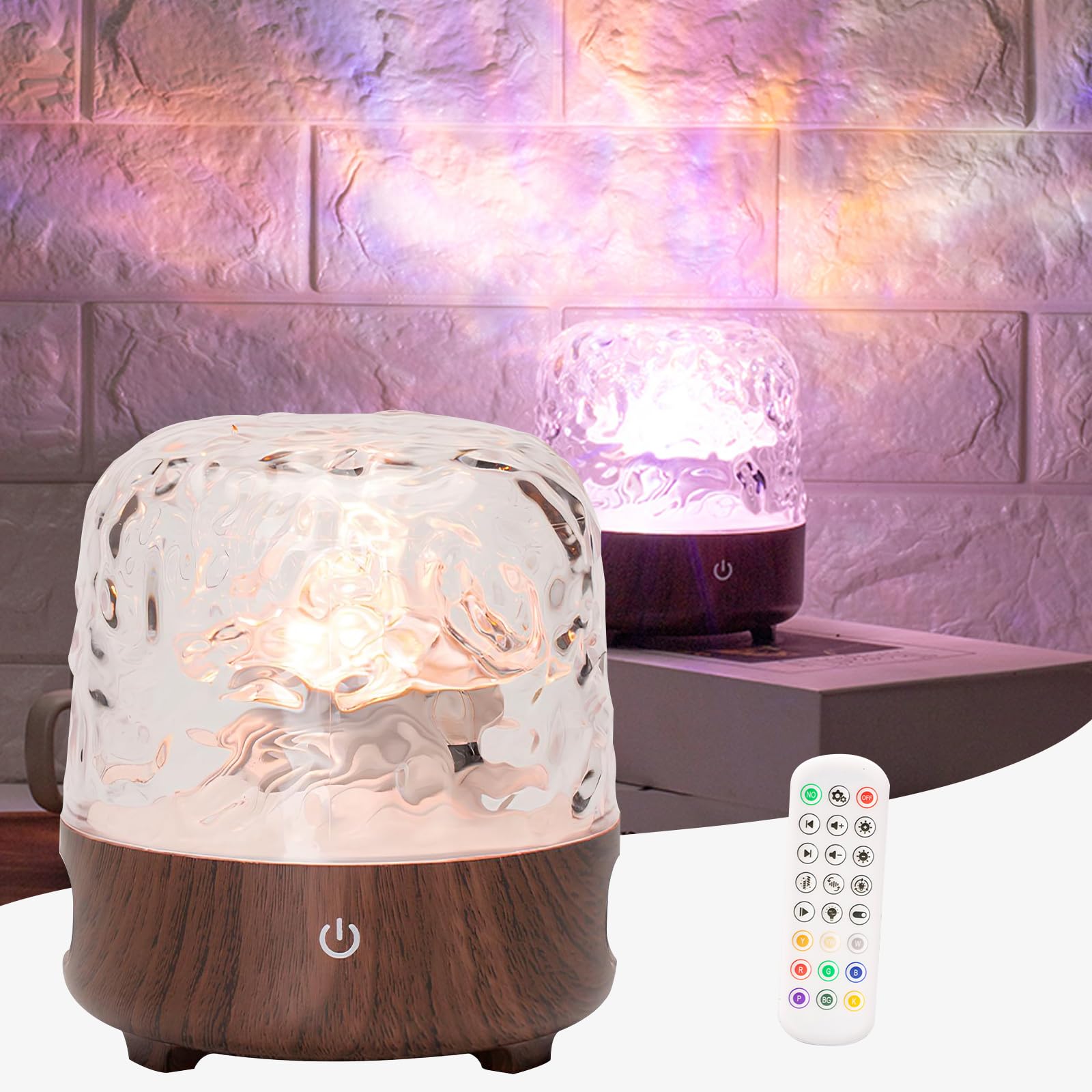 1 UX Ocean Wave Ceiling Projector, 16-Color Water Ripple Aurora Light with Remote & Touch Control, Ambient Night Light for Bedro