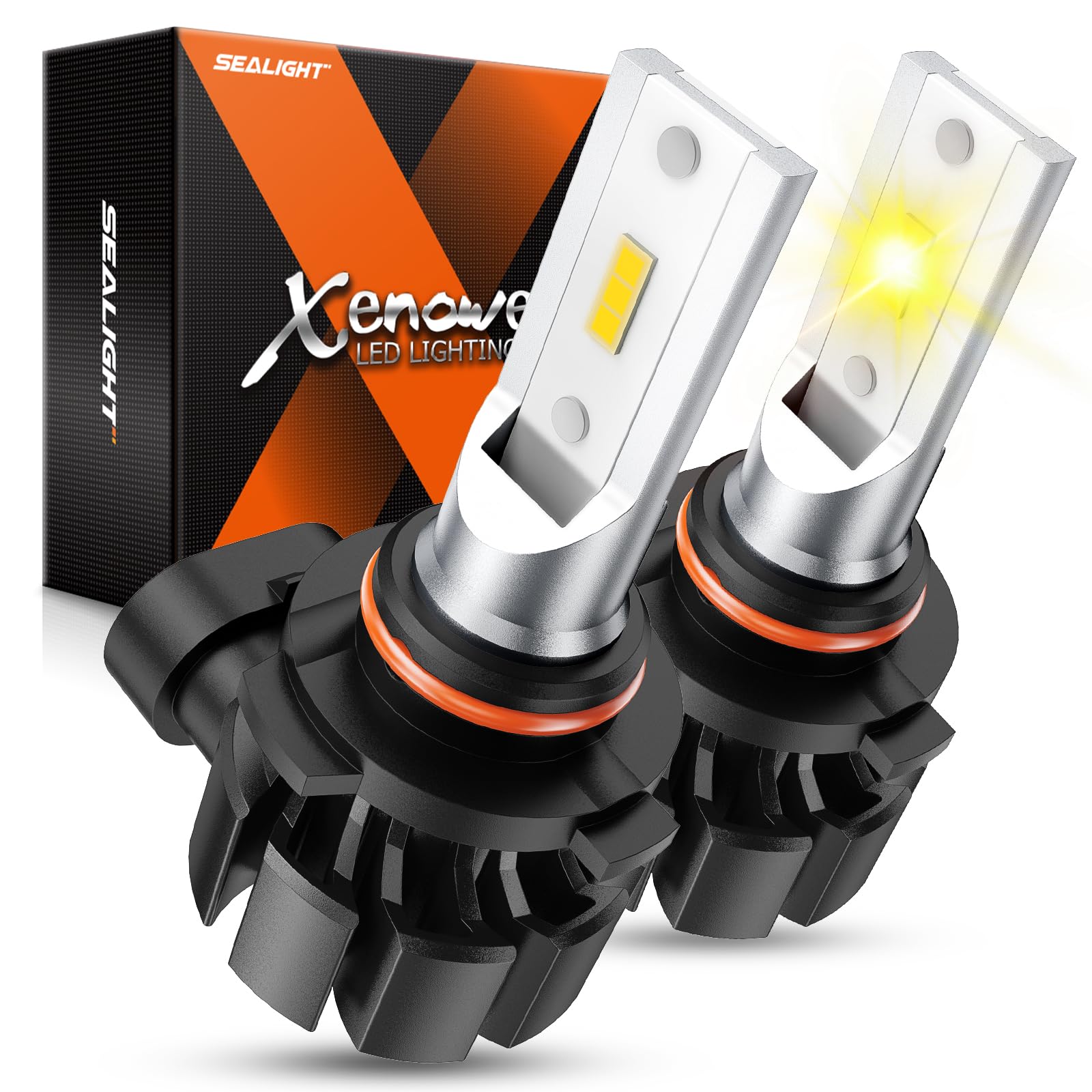 SEALIGHT H10 LED Fog Light Bulbs 3000K Yellow 4000 Lumens 11W High Power Pack of 2