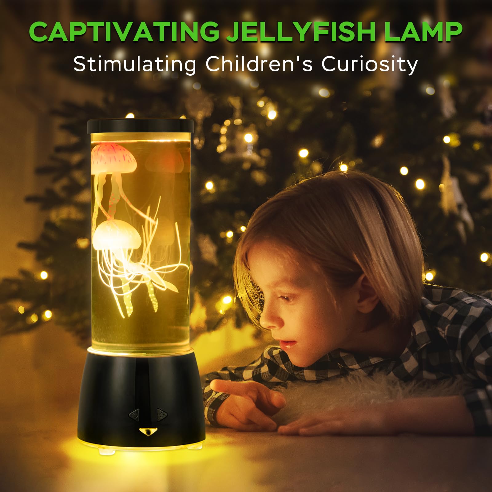 Jsot Jellyfish Lamp - Jelly Fish Mood Lamp 16 Colorful Changing With 4 Light Modes For Christmas, Jellyfish Nights Light With Re