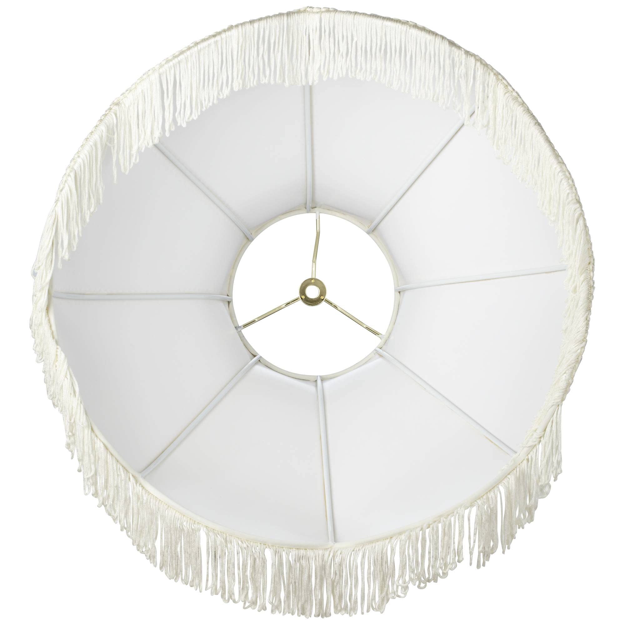 Set Of 2 Hardback Scallop Dome Lamp Shades Cream Floral Bouquet Large 6&quot; Top X 17&quot; Bottom X 11&quot; High Spider With Replacement Harp And Finial Fitting - Springcrest