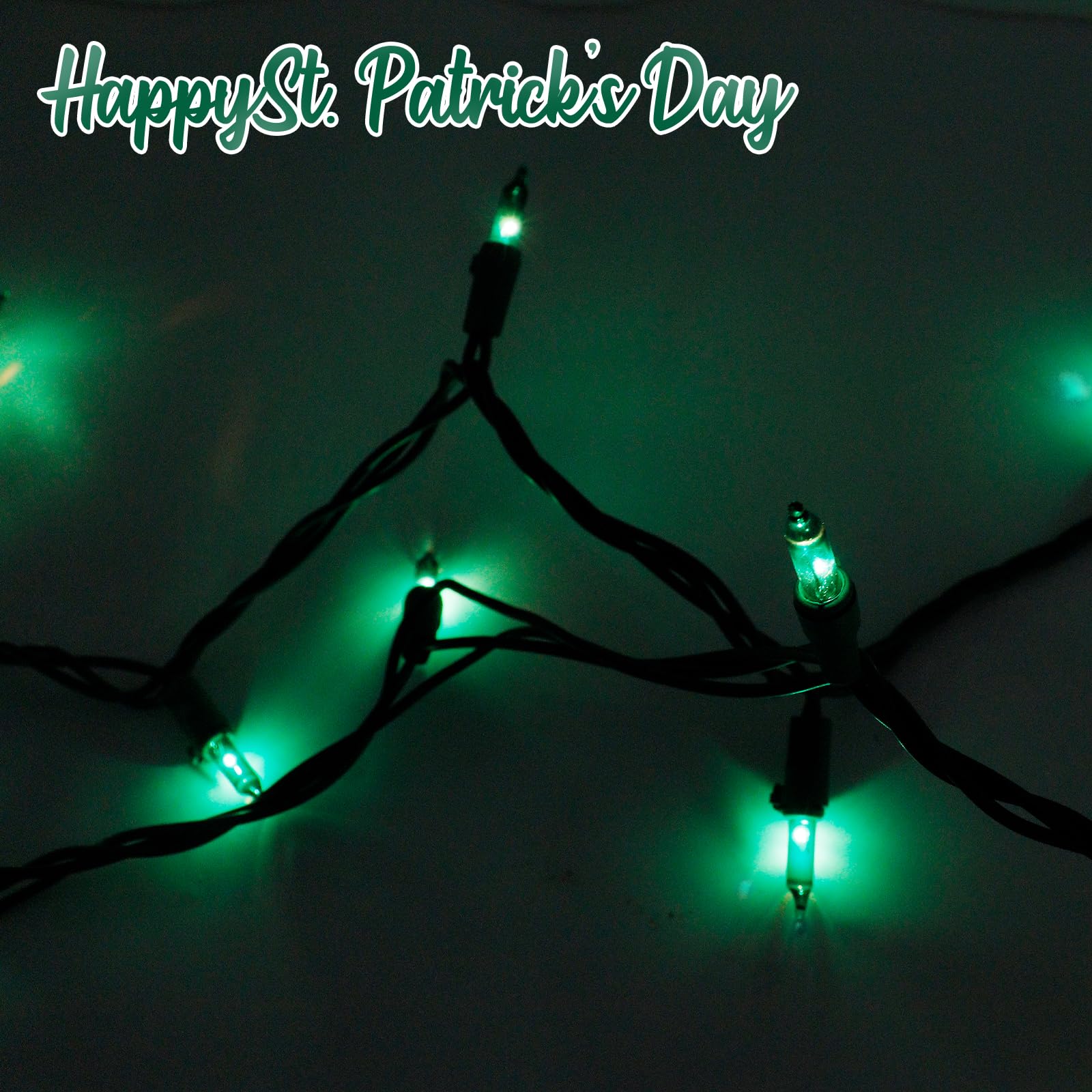 Cxlho St. Patrick'S Day Mini String Lights Green Christmas Lights, 25Ft 100 Incandescent Bulbs Green Lights With Green Wire For
