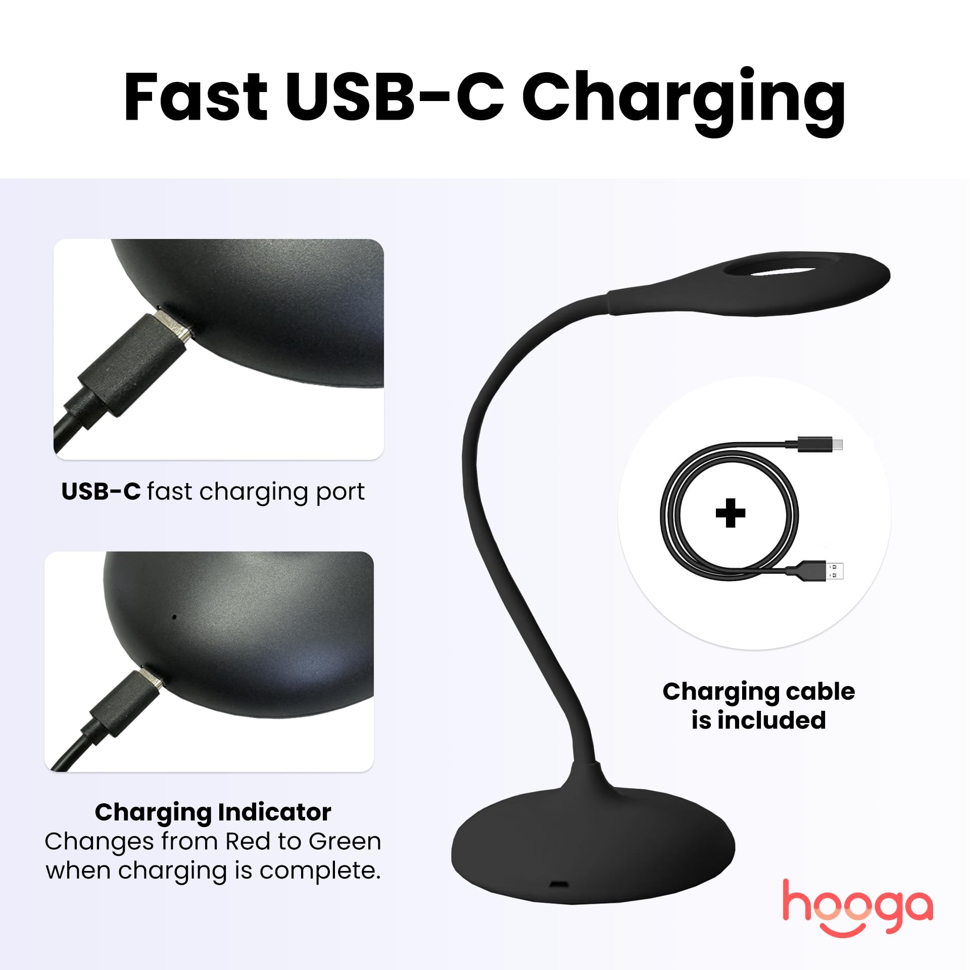 Hooga Desk Lamp, Blue Light Blocking, 3 Color Modes, 1600K Amber, Red, 4000K Full-Spectrum White Light. Office Lamp. Dimmable Re