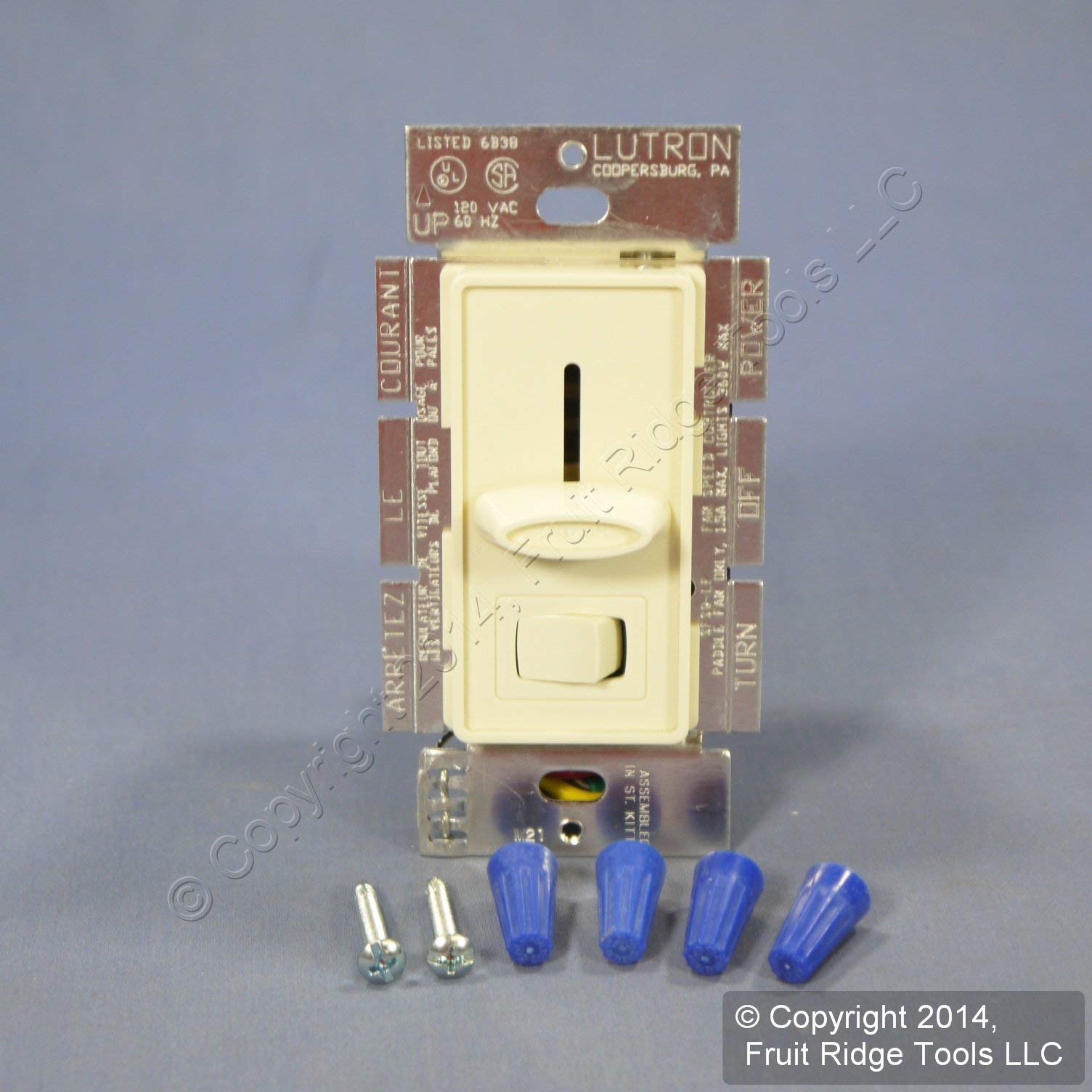 Lutron Toggler Quiet 3-Speed Slide-To-Off Fan Control, 1.5-Amp, Single-Pole/3-Way, Ayfsq-F-Al, Almond