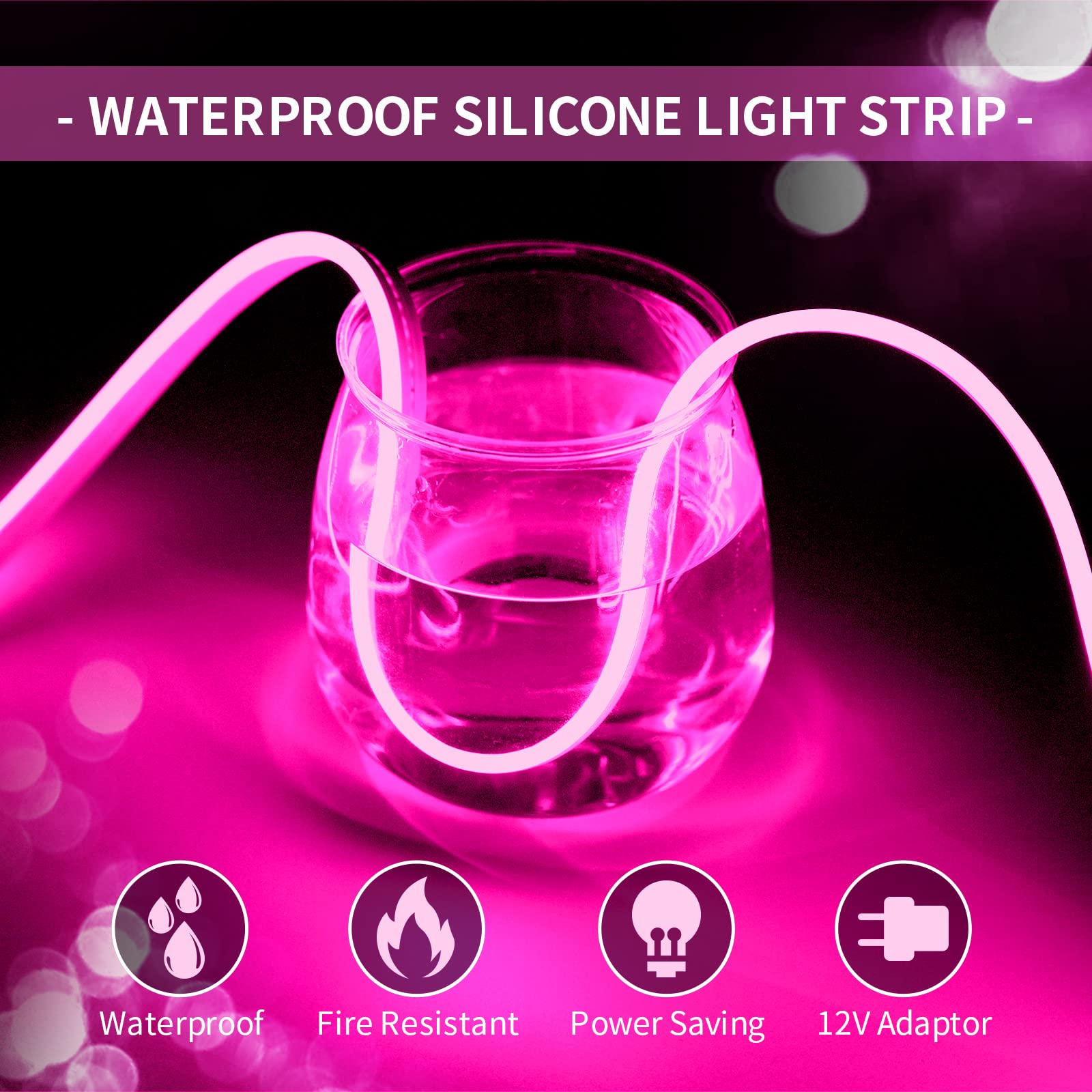 Owofydr 10M/32.8Ft/2Pc/ Pink Led Strip Lights With Installation Accessories - Waterproof Flexible Neon Rope Light For Indoor & O