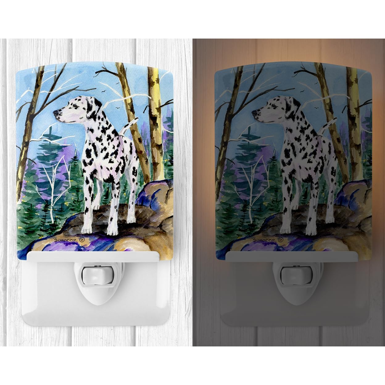 Carolines Treasures Ceramic Night Light, Dalmatian 8651, UL-Certified, 6x4x3 inches, Ideal for Bedroom, Bathroom, Nursery, Multicolor