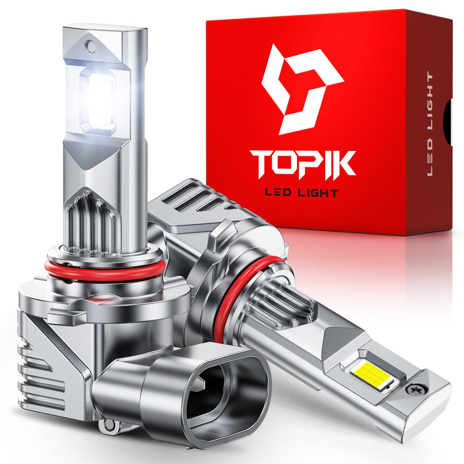 TOPIK 9005/HB3 Bulbs, 900% Brighter, 42,000LM Super Bright, 6500K Cool White, Plug and Play, Anti-Flicker, IP68 Waterproof, 1:1 