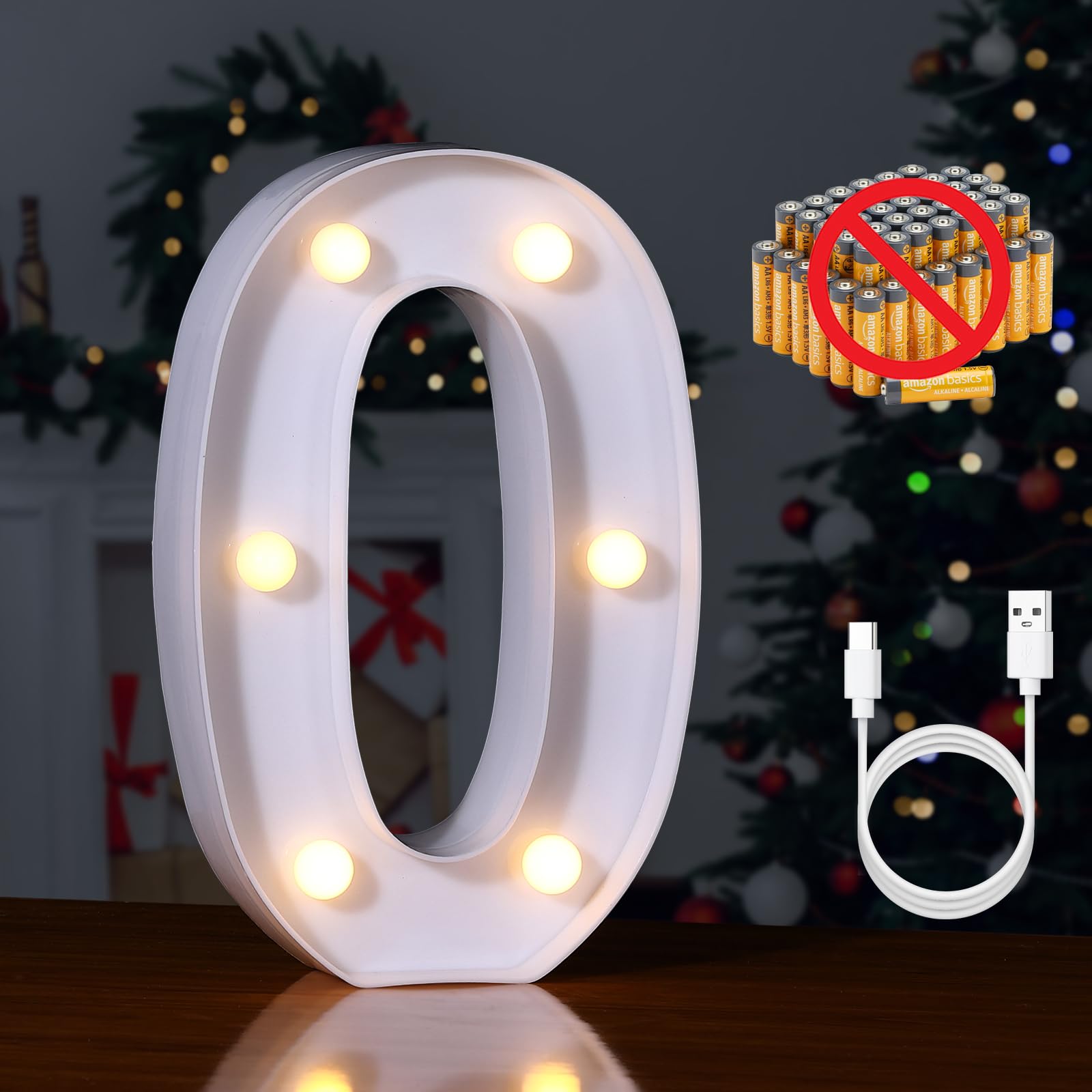 Foaky Rechargeable LED Letter Lights Sign for Home Bar, Warm Plastic, Model Recharge-ABS, Size 0