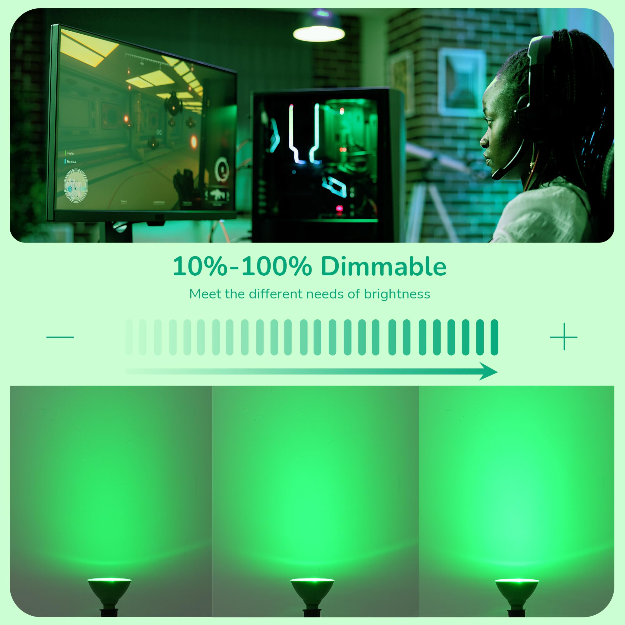 Edishine St. Patrick'S Day/Easter Par38 Green Led Flood Light Bulbs Outdoor, Dimmable Green Led Light Bulbs, 18W(120W Equivalent