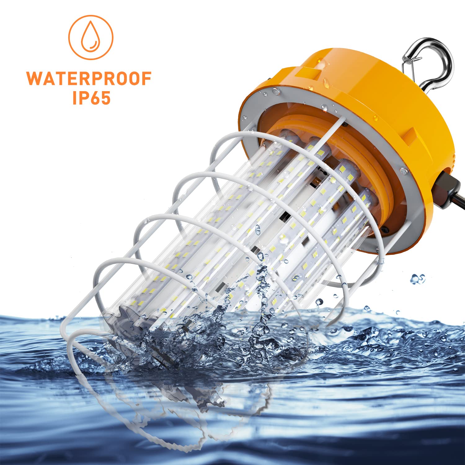 Led Temporary Work Light 100W 15000Lm 5000K Daylight White High Bay Led Construction Light With Hook Portable Linkable Durable L