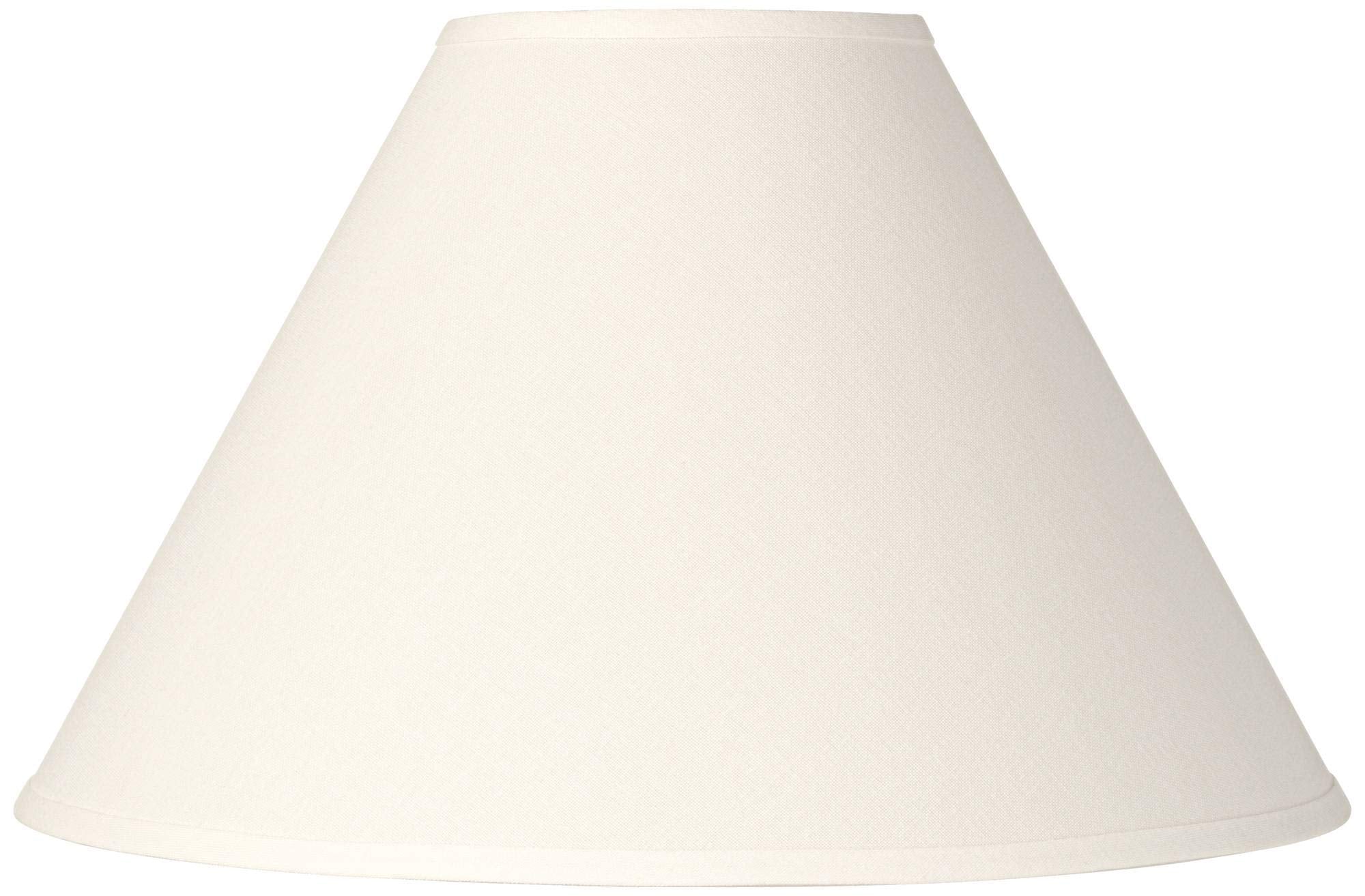 6&quot; Top X 17&quot; Bottom X 10&quot; High X 11 1/2&quot; Slant Lamp Shade Replacement Large White Chimney Round Country Traditional Linen Fabric Spider Harp Finial - Springcrest