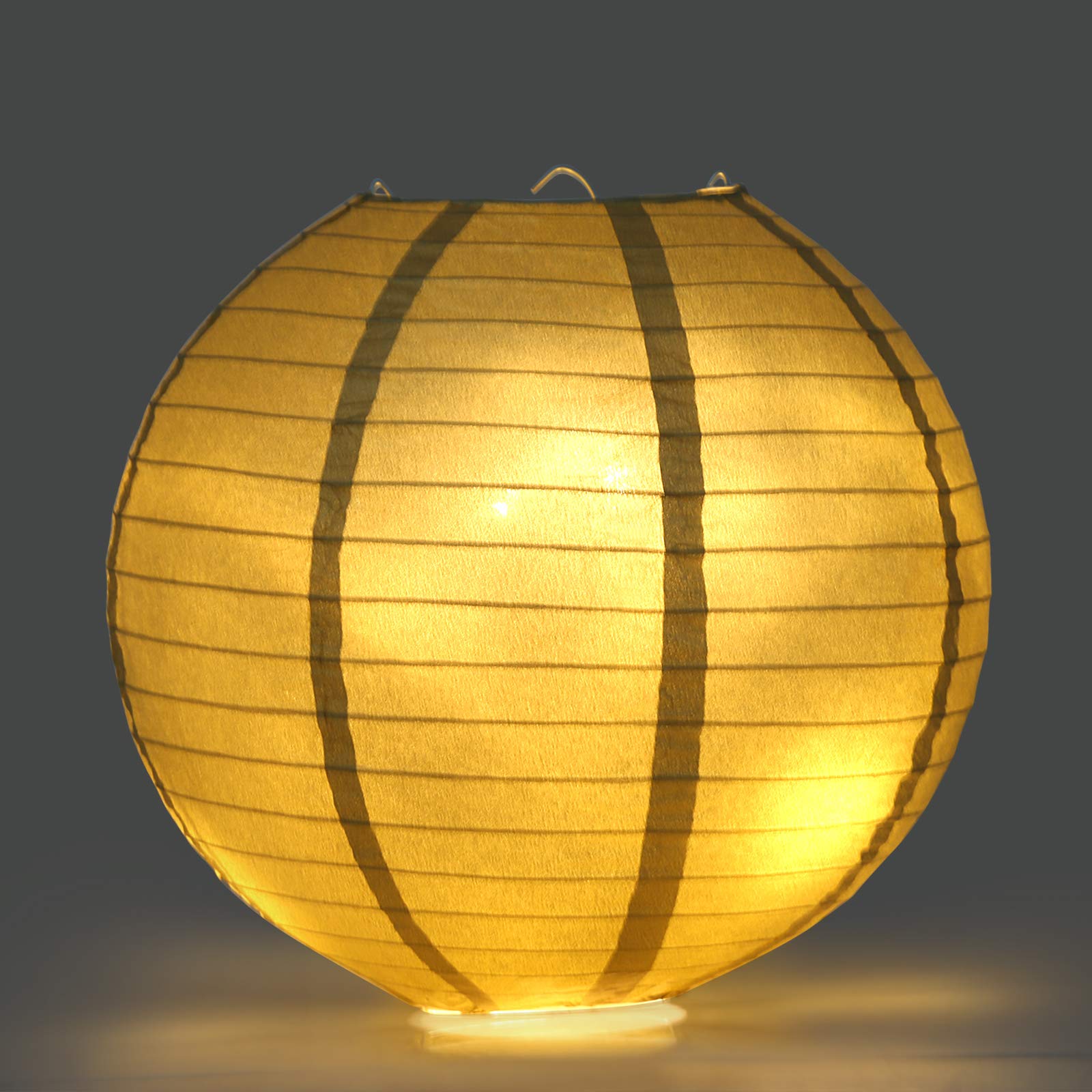 Lihao 10Pcs Mixed Size Gold Paper Lanterns For Weddings, Birthdays, Parties And Events (6''/ 8''/ 10'' /12'')