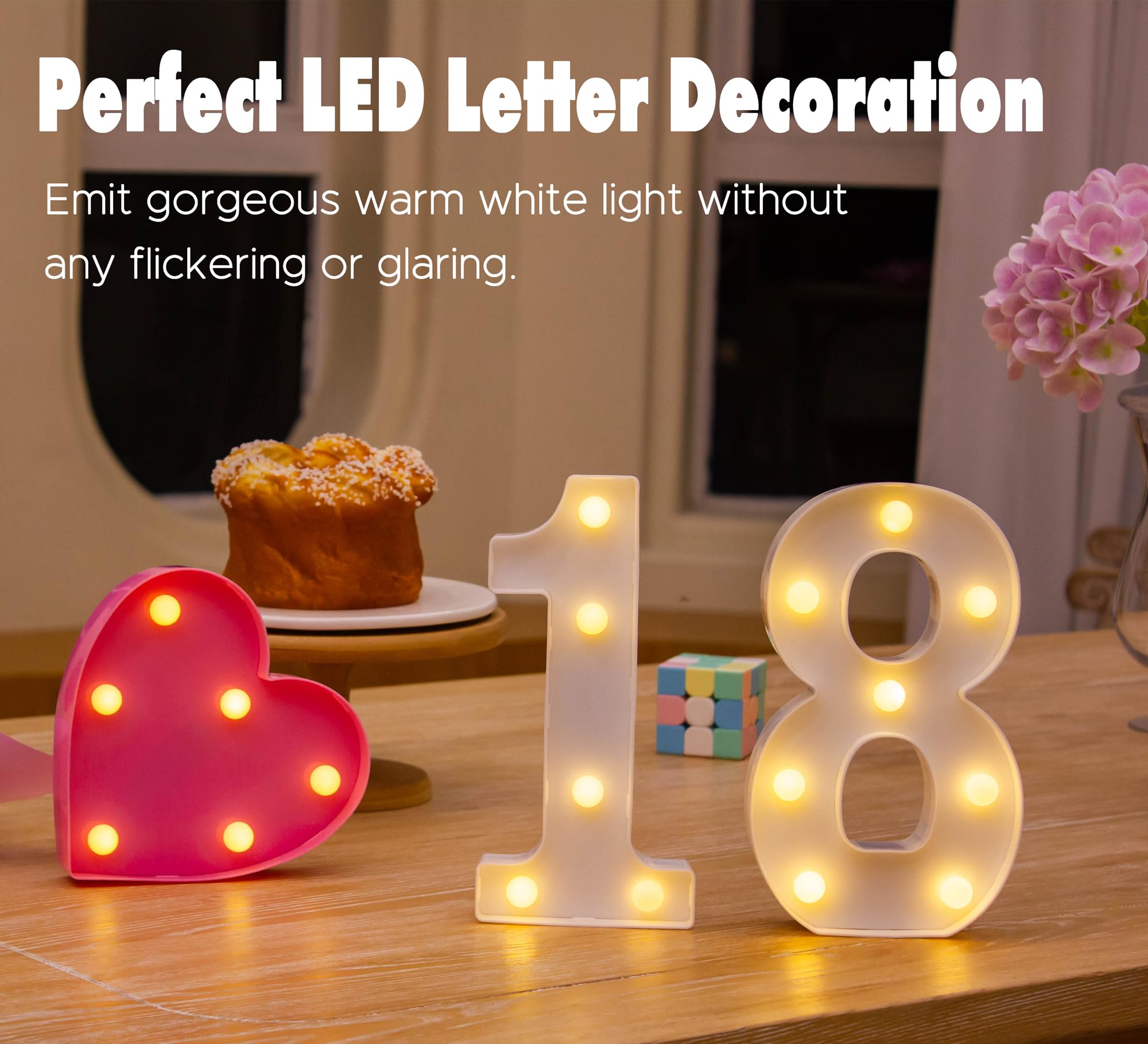 DyingSwan Small LED Marquee Letter Light - 6.5 Inch Pink Glitter Heart, Battery Powered Table Decor for Parties and Events