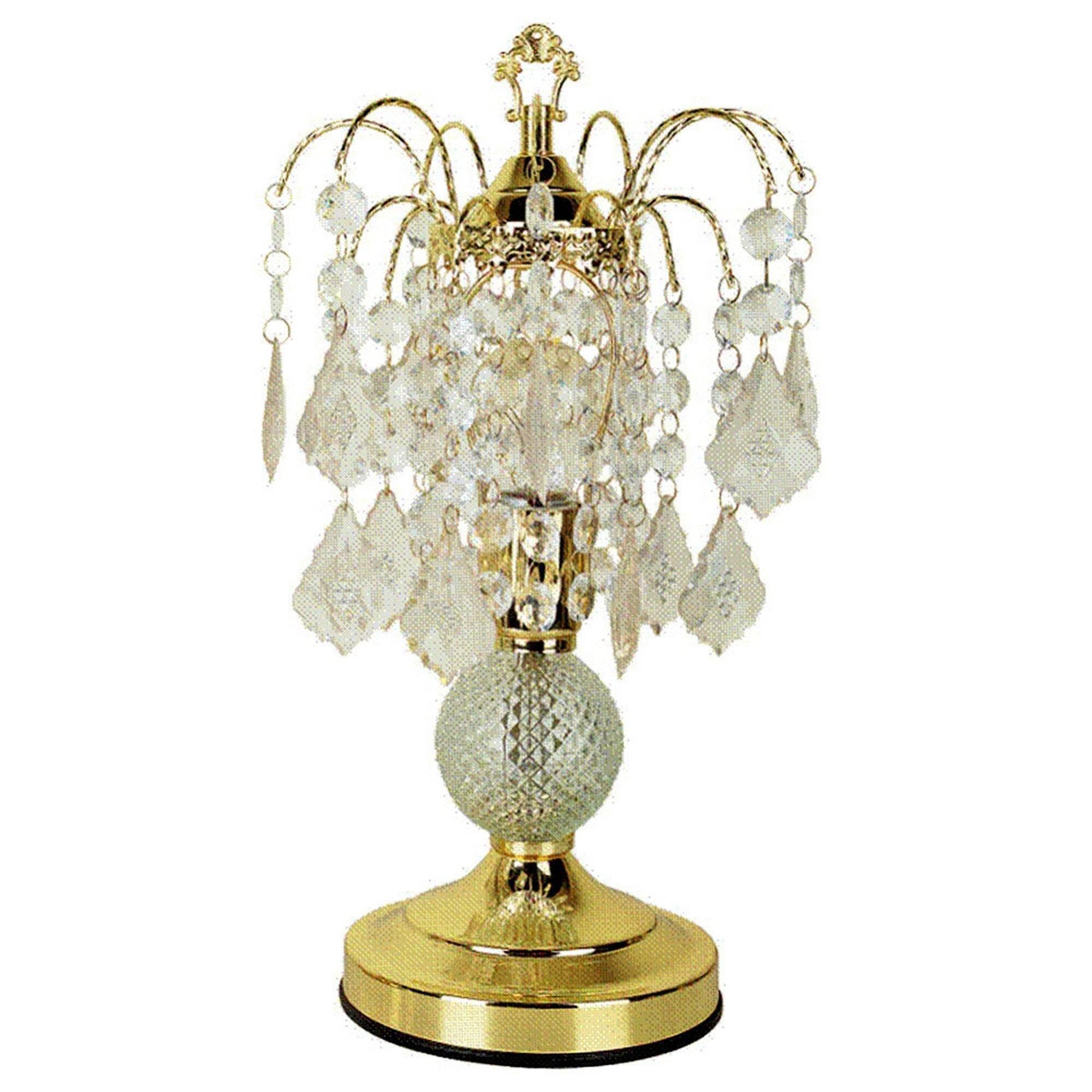 Homeroots Vintage Gold Glass Chandelier Table Lamp - Elegant Metal Design, Perfect For Home Decor