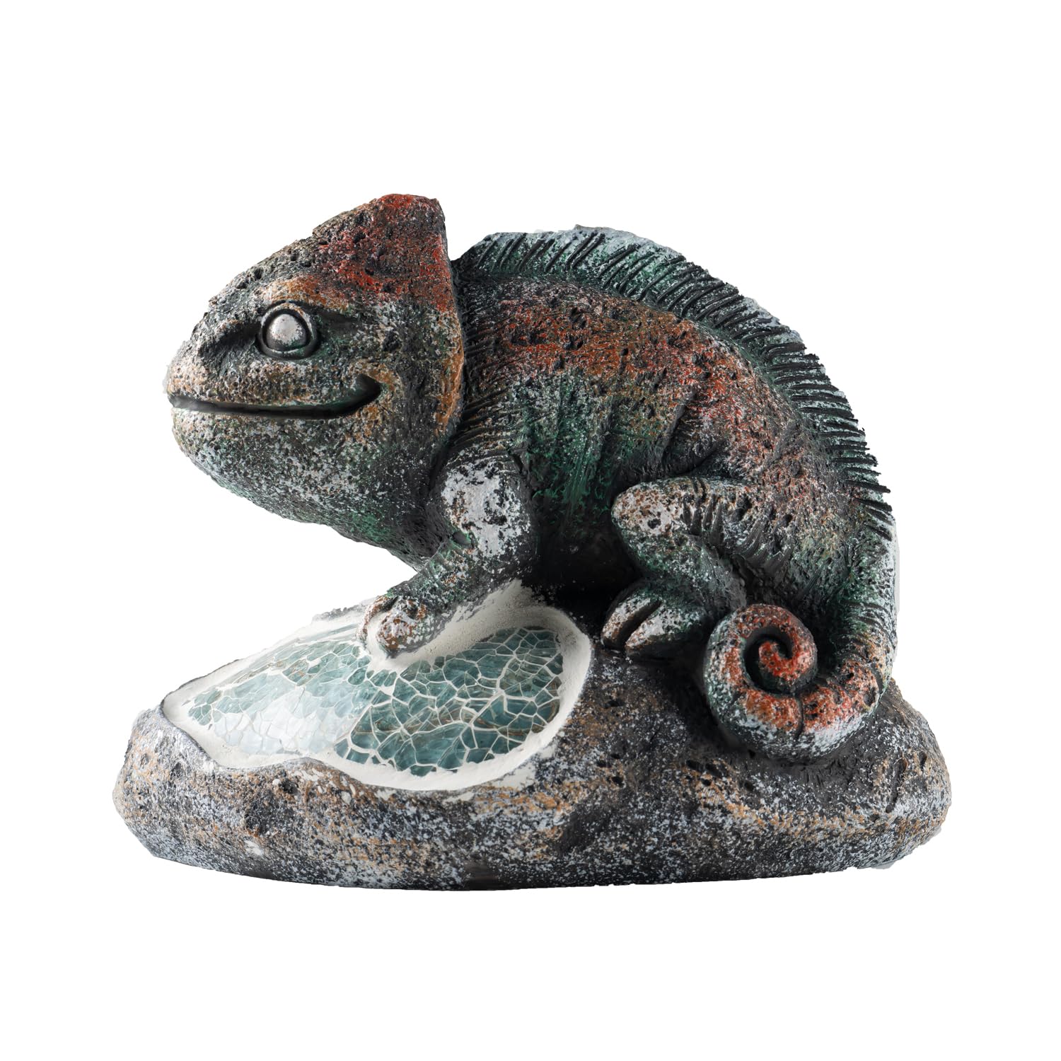 Rezpuao Garden Statue Chameleon,Solar Chameleon Decor For Outdoor,Resin Chameleons Figurine With Solar Light For Patio,Balcony,Y