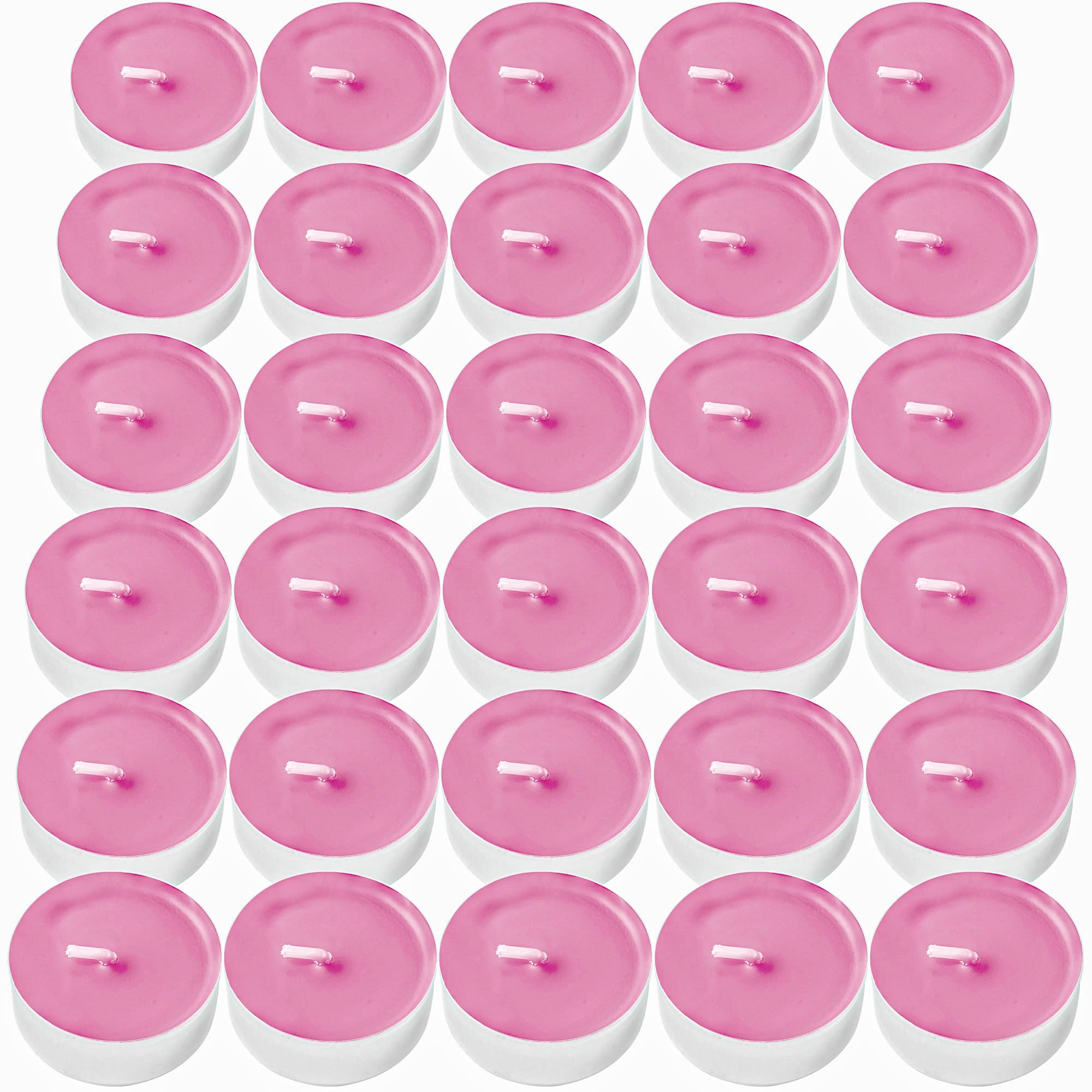 DecorRack Strawberry Scented Tealight Candles, 30 Pack, Long Lasting Aromatherapy, Synthetic Wax, Model 96021