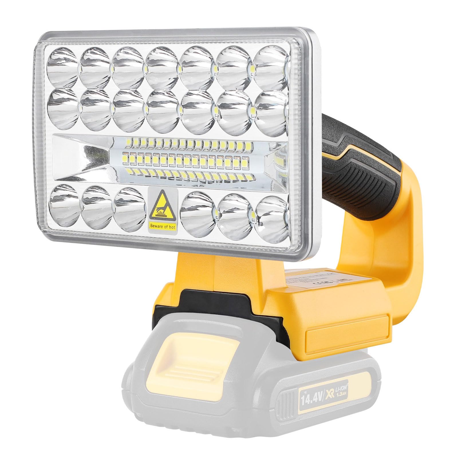 Hiesuan LED Work Light for Dewalt 20V Battery, 18W 2000LM Flashlight Spotlight Portable Outdoor Light with 5V 2.1A USB Port for 