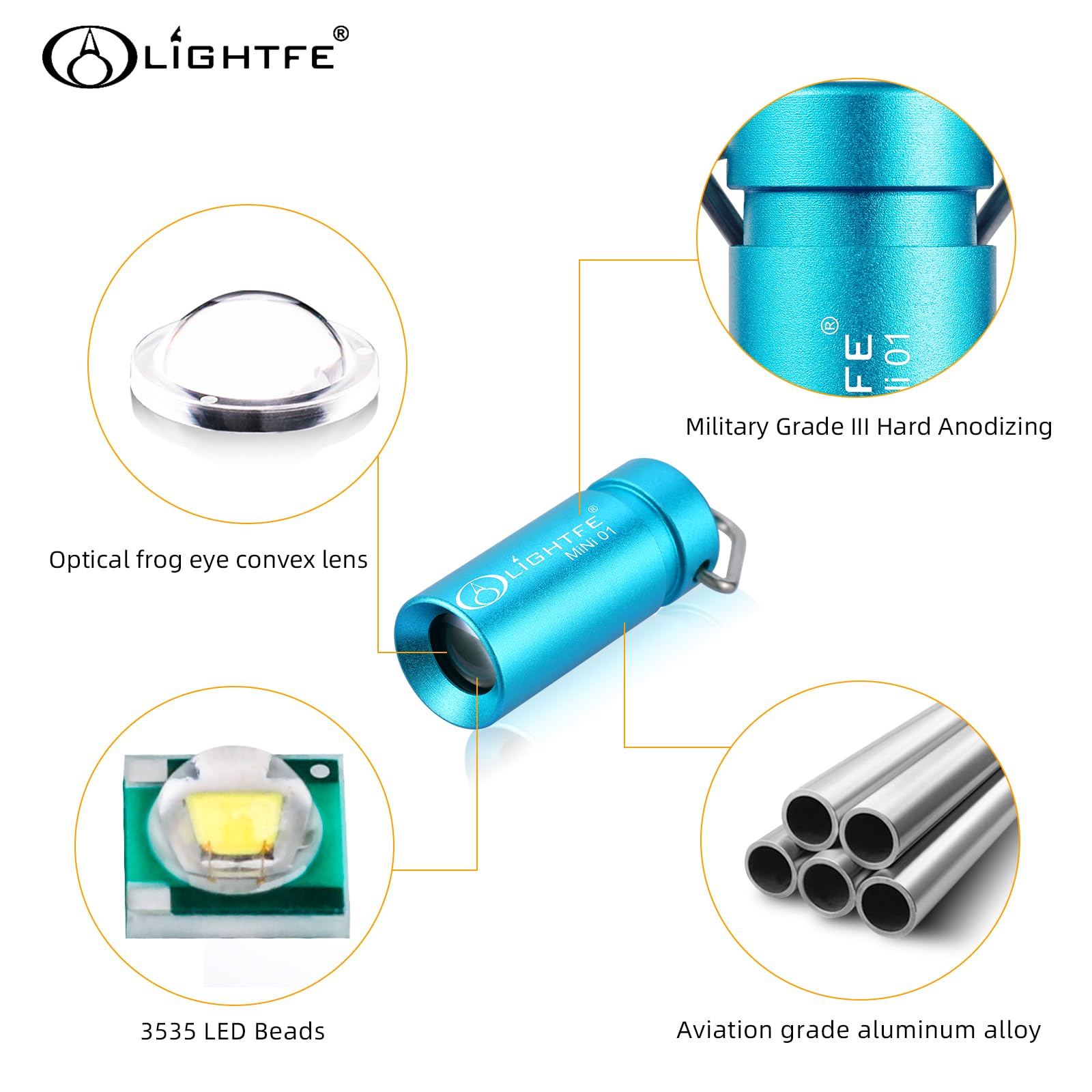 Rechargeable Keychain Mini Flashlight With 4 Light Modes,Ultralight Portable Poc