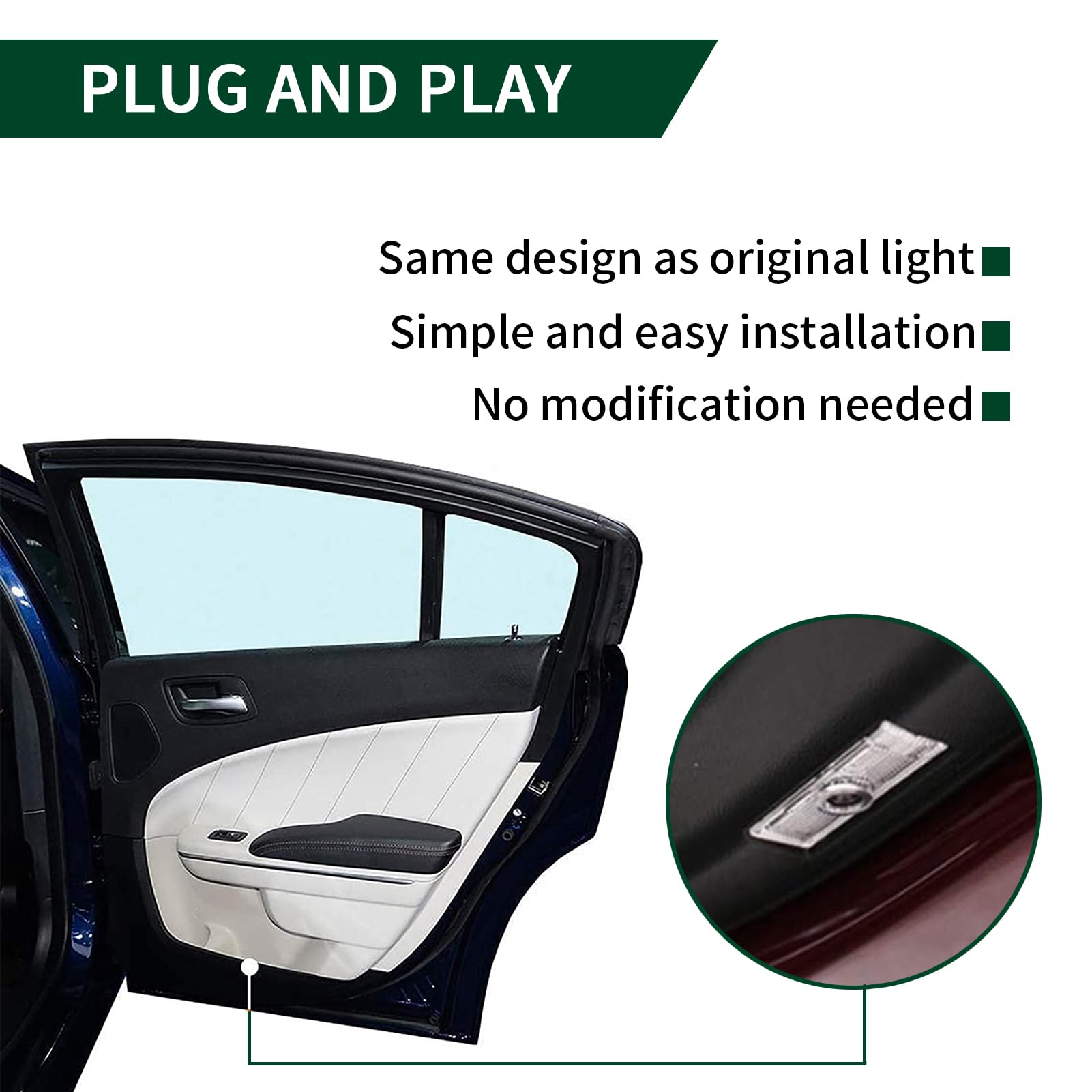 2 Pcs Never Fade Door Light Logo, Projection Ghost Shadow Welcome Puddle Light Compatible With Range Rover 2010-2022 Accessories