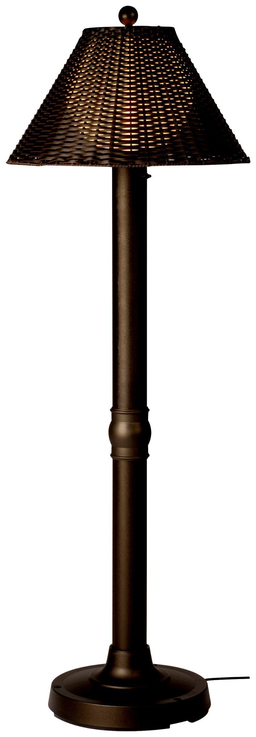 Patio Living Concepts 17207 Tahiti Ii 60 In. Bronze Floor Walnut Wicker Shade Lamp, Inch
