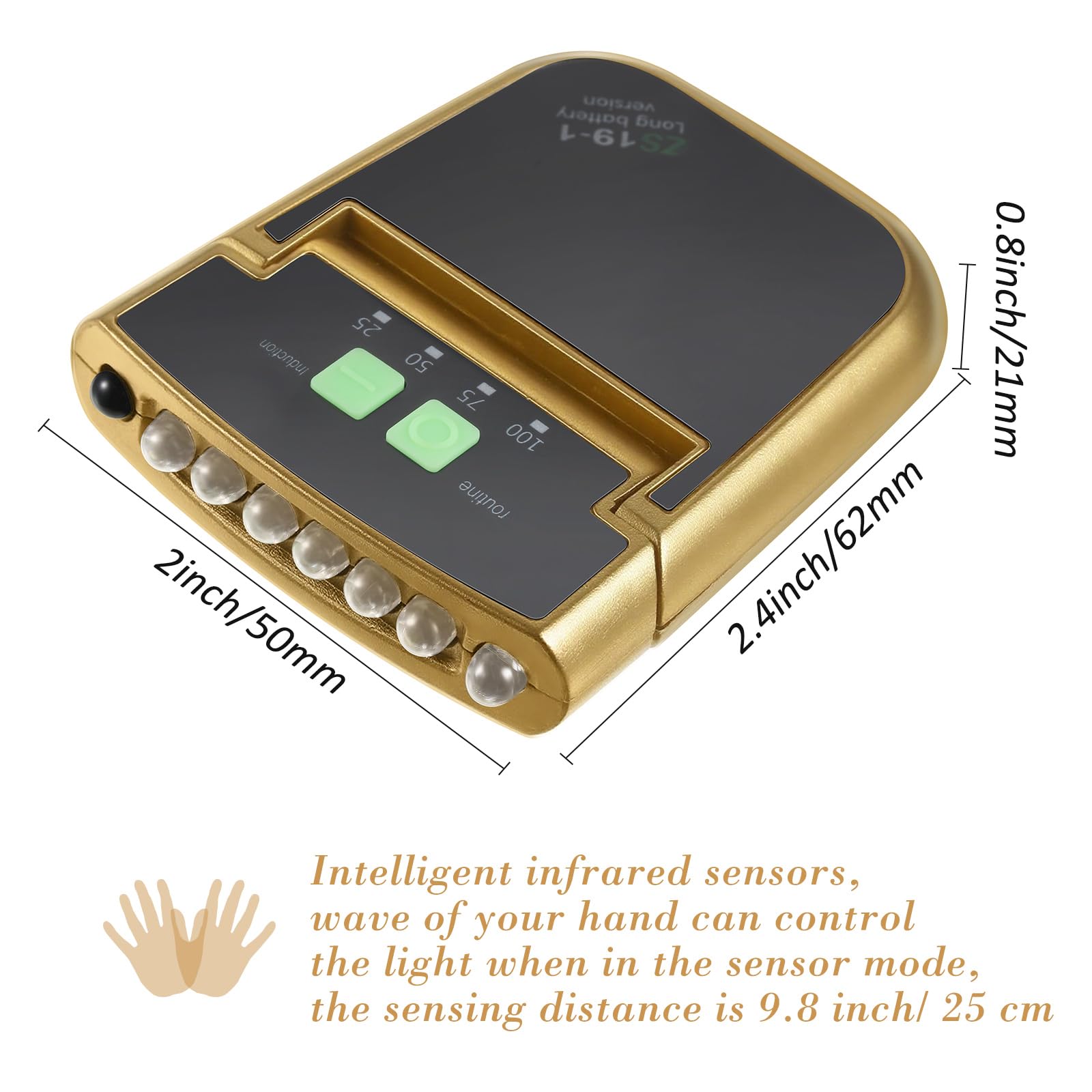 Mudder LED Clip-on Cap Lights, USB Rechargeable, Waterproof, Ultra Bright, Model 902030/803035/803040/4025100/4025130, Black/Gold