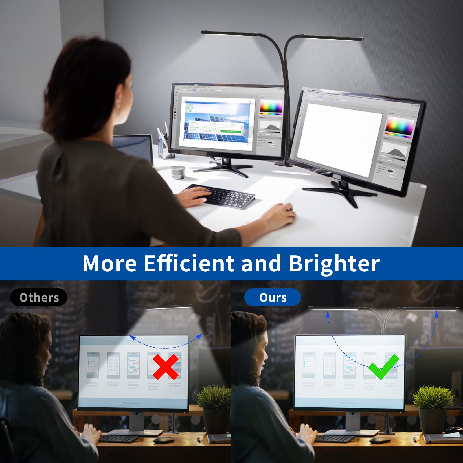 Mojimdo 144 Led Desk Lamp With Clamp, [3 Color & 10 Brightness] Dimmable Reading Lamp With 27.6'' Flexible Gooseneck, Eye-Caring Clip On Light For Reading Study Workbench Drafting - Adapter Included