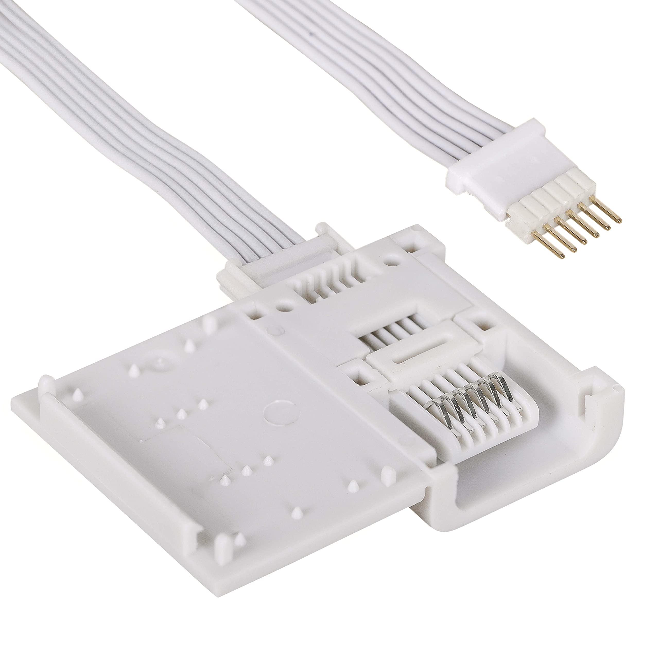 Litcessory 6-Pin Extension Connector for Philips Hue/Solo Lightstrip, 2in, White, 4 Pack - Model LIT-6P-EXT-50mm-W04