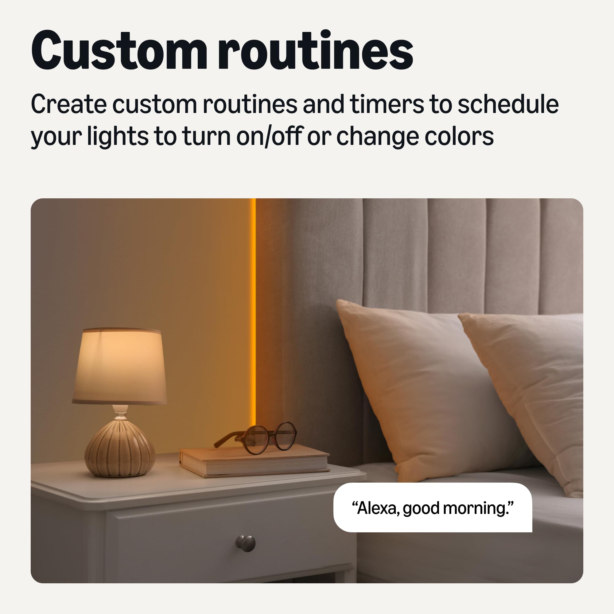 Amazon Basics Smart Led Light Strip, 32.8 Feet (2 Roll Of 16.4 Feet), Rgb + Tunable White, Works With Alexa Only, 2.4 Ghz Wi-Fi,