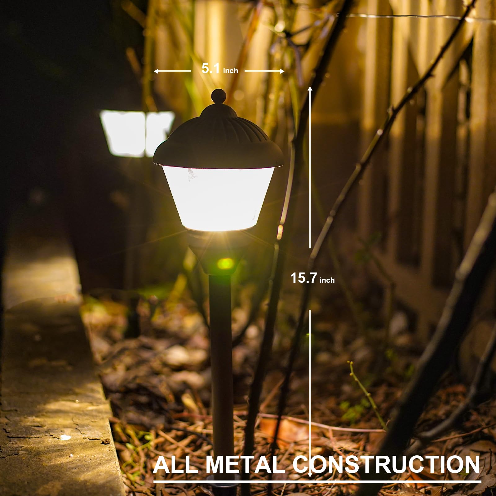 GOODSMANN 1.5W LED Pathway Lights 6PK, 100 Lumen, 3000K Warm White, Metal, 12V Bronze Landscape Lighting Kits