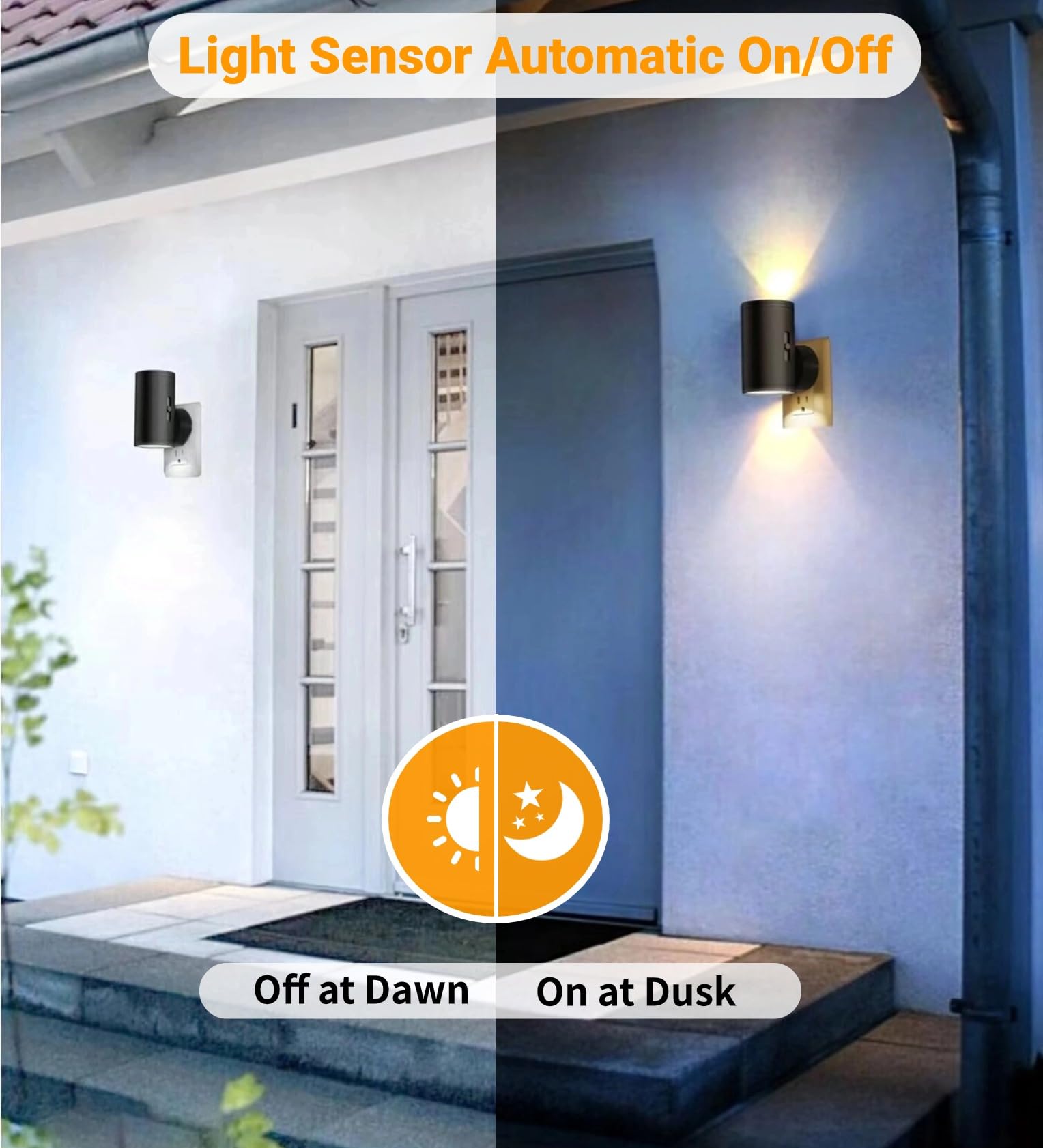 T ES LED Night Light Plug-in, Dusk to Dawn Sensor, Adjustable Brightness 5-300LM, Black, 3000K Soft White, Model TS-N4