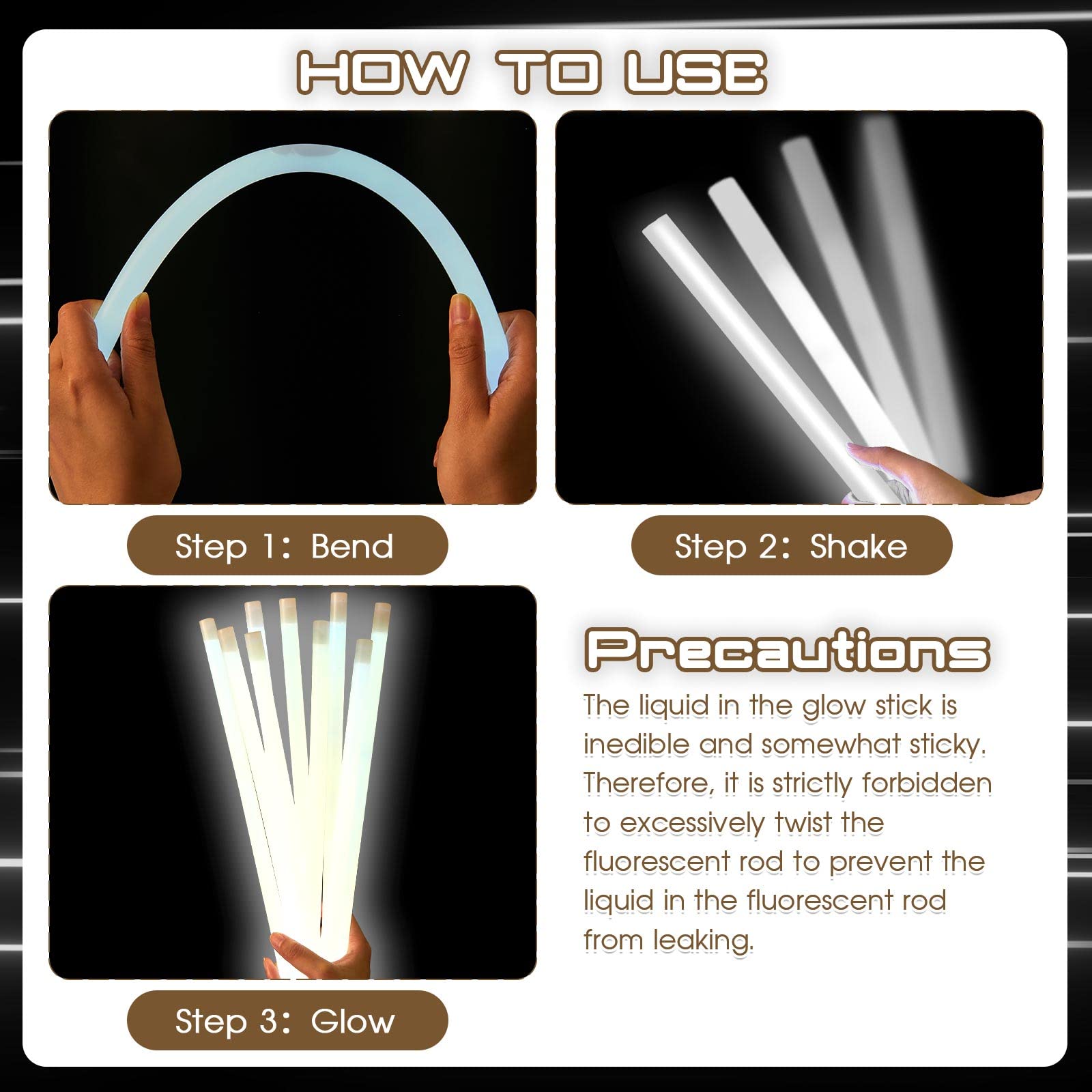Lewtemi 10 Pcs Jumbo Glow Sticks - 16 Inch White Emergency Light for Camping & Halloween
