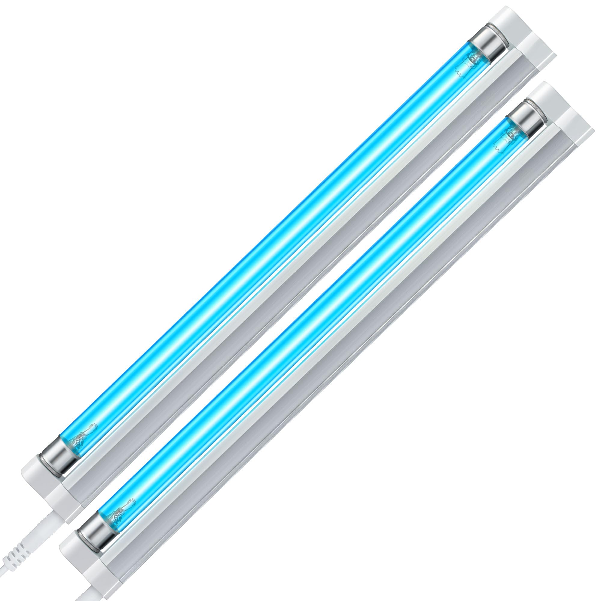 Mysora 2 Pack 6W UV Light with Ozone, 110V UVC Double Germicidal Lamp Including ON/Off Switch Cord and Plug, 253.7nm Wavelength 