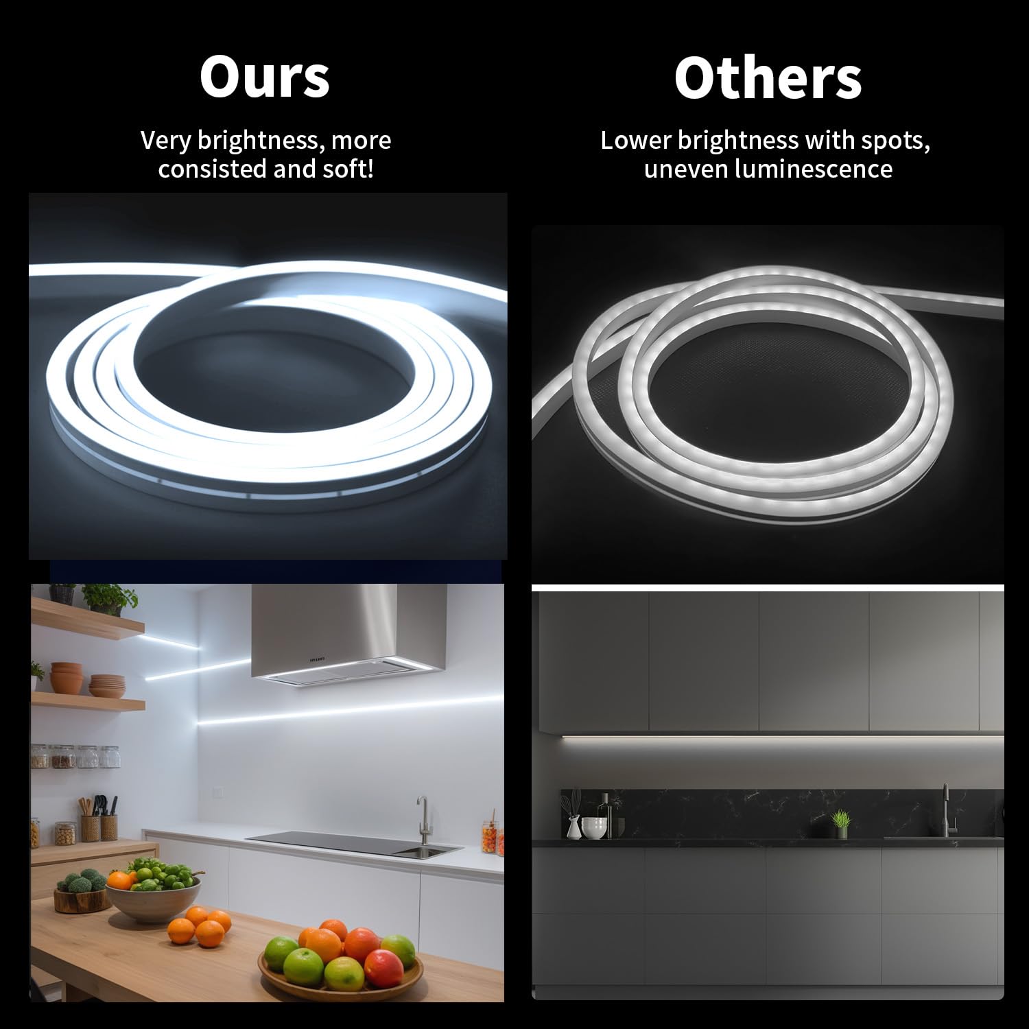 iNextStation Neon LED Strip Light 16.4ft 12V Waterproof Silicone Rope Light, White, Model LEDUNIDW283501