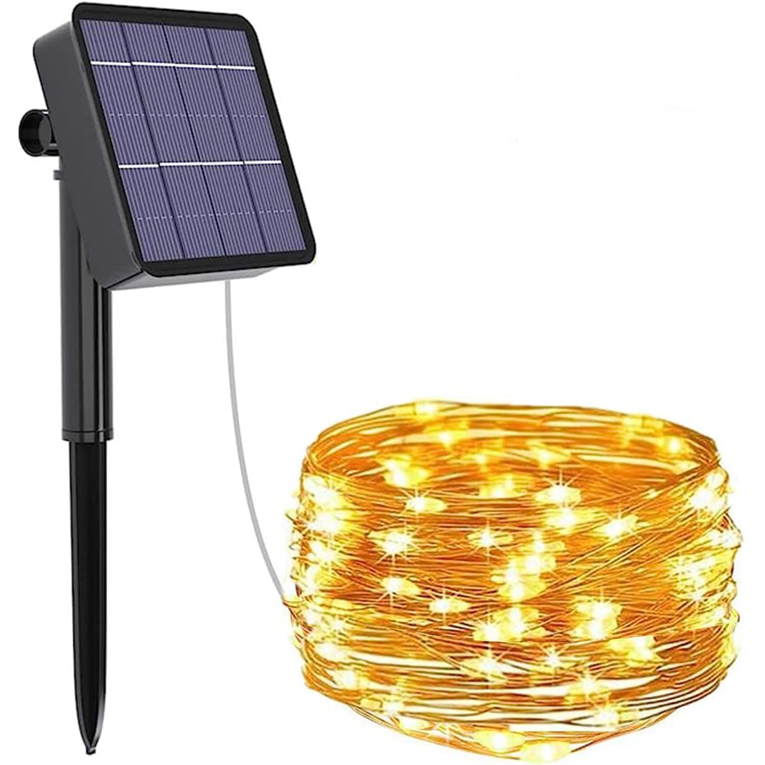 AERYS Solar Fairy String Light 200 LEDs 20m Inbuilt Rechargable Batery IP65 Waterproof 8 Mode Copper Wire for Indoor Outdoor Gar