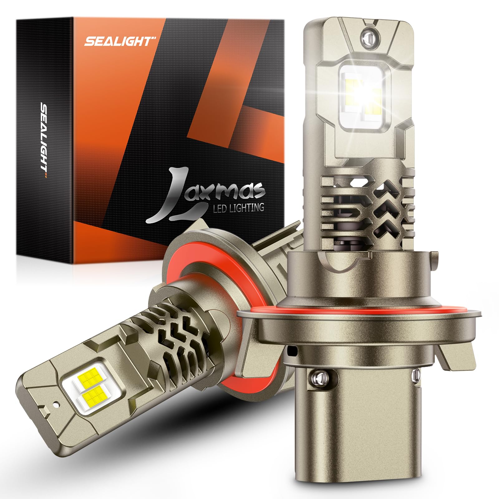 SEALIGHT L2S H13 Bulbs, 39,000LM Ultra Bright, 6500K Cool White, IP68 Waterproof, Pack of 2
