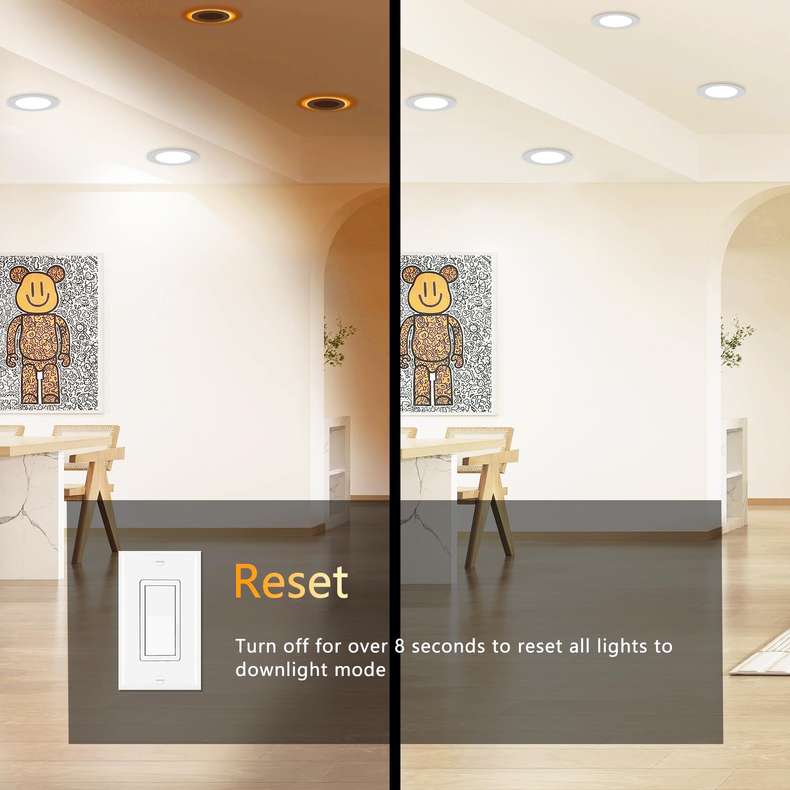 CycevSun 6 Inch LED Recessed Lights, Dimmable, Night Light, 16 Pack, Ultra Thin Wafer Downlight, White, Model MI-NRL6-WL16P