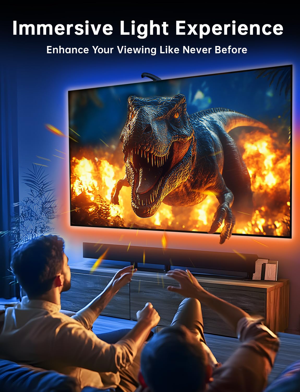 Ffj Tv Lights That Change With Tv, 18Ft Cuttable Tv Led Backlight For 75-85 Inch Screen And Pc Monitor, Tv Backlight With Sensor