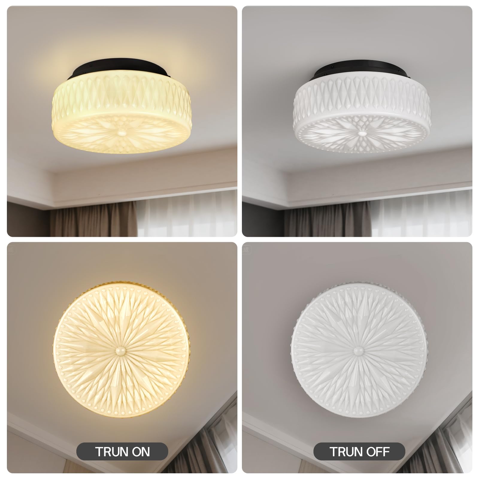 Clarsyne 15 Vintage Milk Glass Flush Mount Ceiling Light  Antique Schoolhouse Semi Flush Fixture  Mid Century Ceiling Lighting For Bedroom  Kitchen  Hallway  Entryway  Foyer  Dining Room