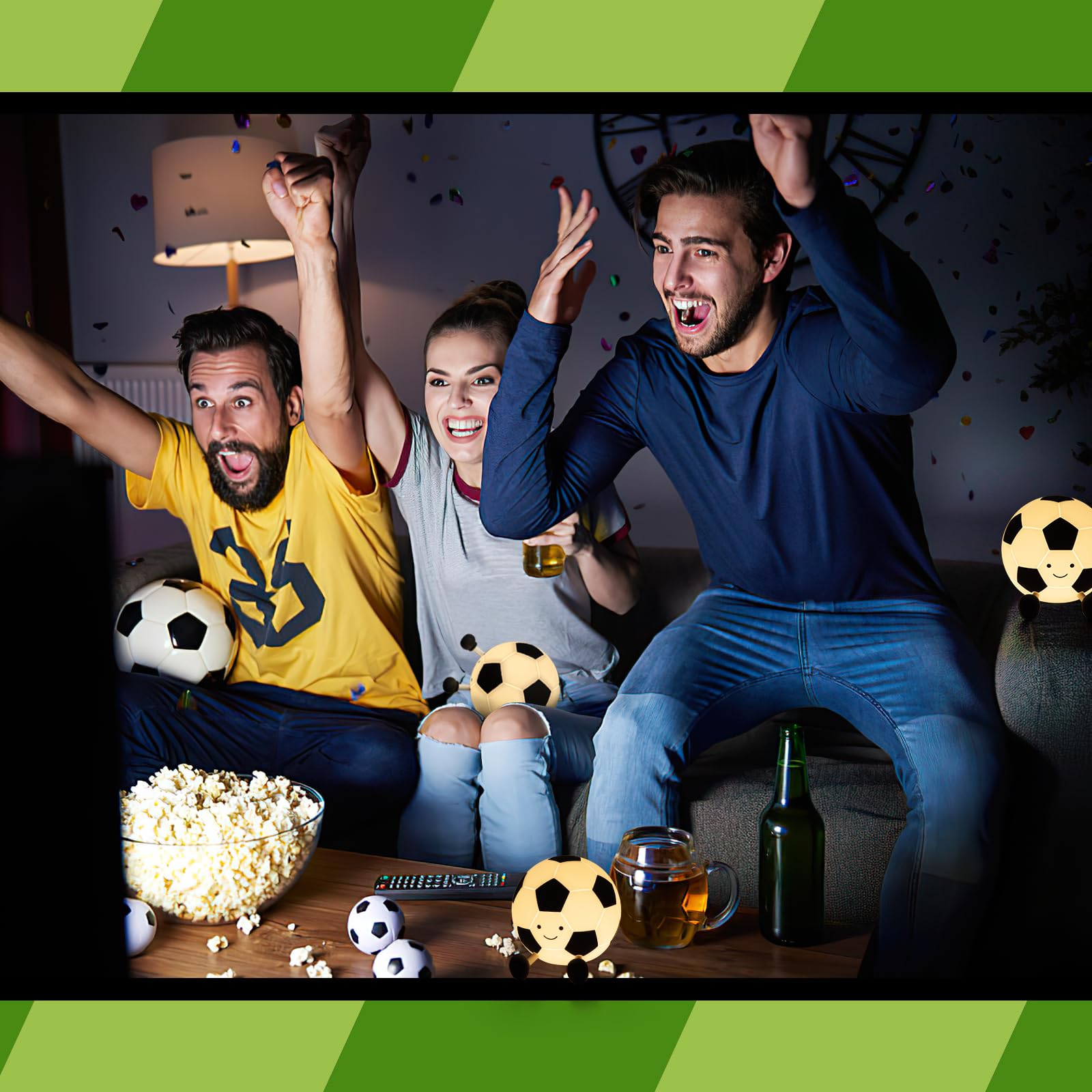 YISUN Soccer Night Light Lamp - Dimmable, Rechargeable, Silicone - Model A032, Home Decor for Kids