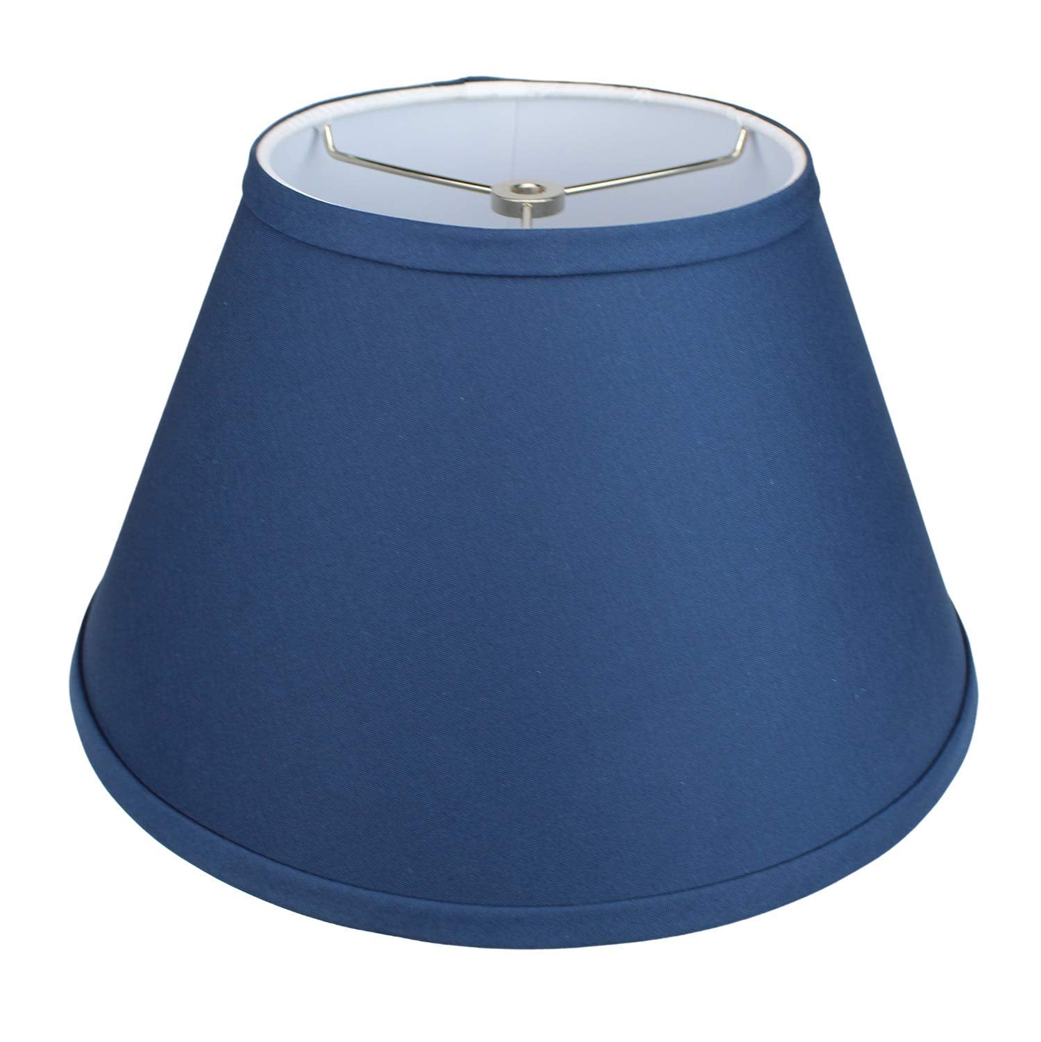 FenchelShades.com 7in Navy Blue Linen Lampshade with Washer Attachment, 13in Bottom Diameter, 8in Slant Height, Model 7-13-8-W-L-N