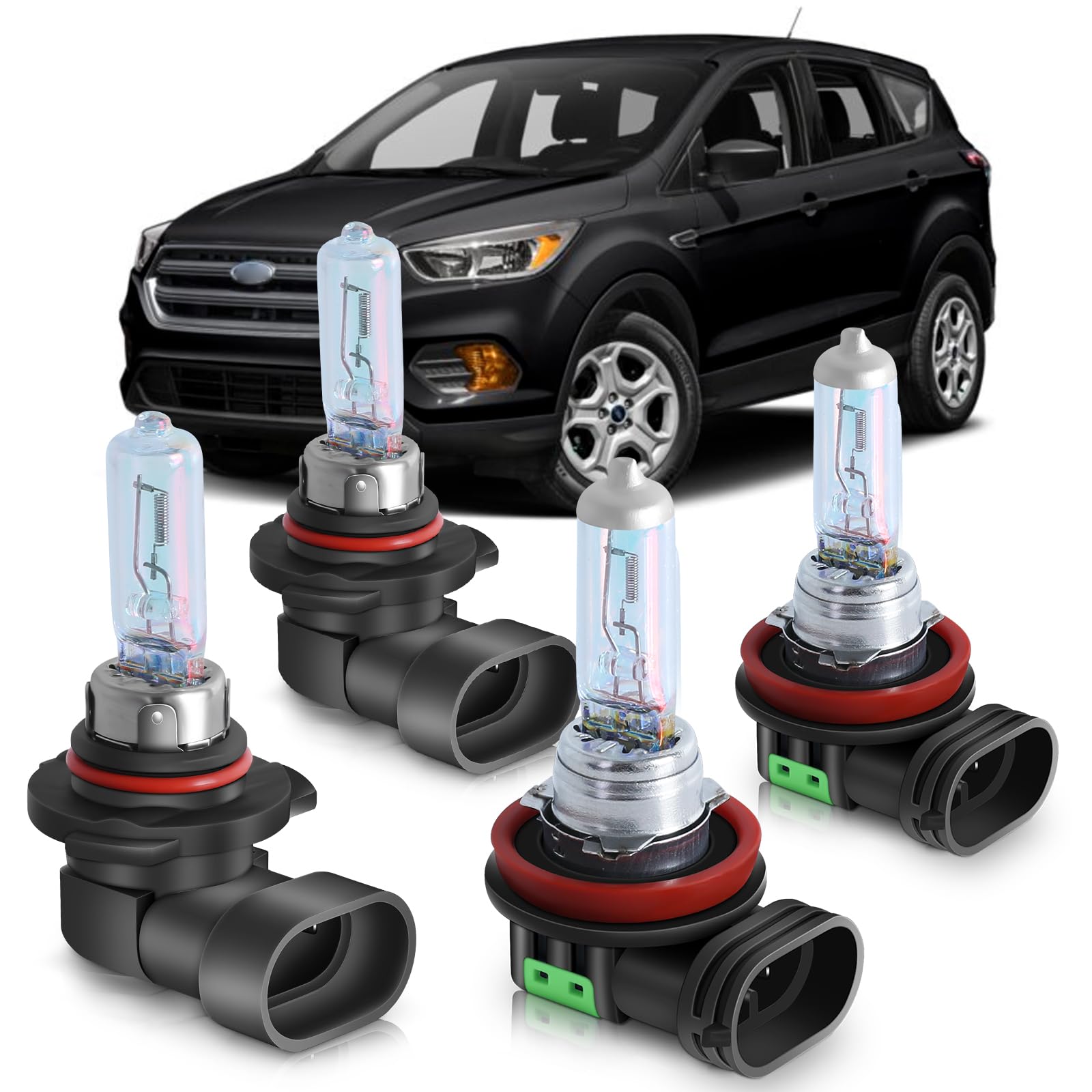 High Performance Halogen Headlight Bulbs for Ford Escape 2013 2014 2015 2016 2017 2018 2019 2020 2021 2022 2023 S SE ,9005 H11 H