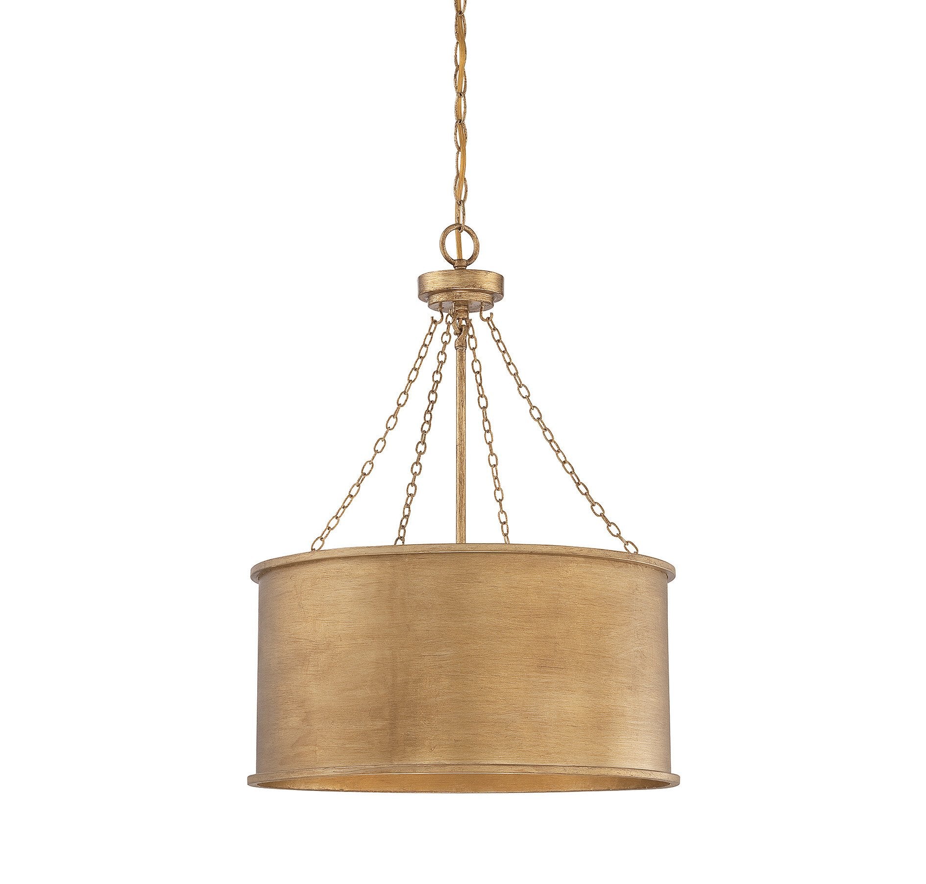 Savoy House 7-487-4-54 Rochester Traditional Industrial Bohemian Metal Drum Pendant, 4-Light 240 Total Watts, 27 H x 19 W, Gold 